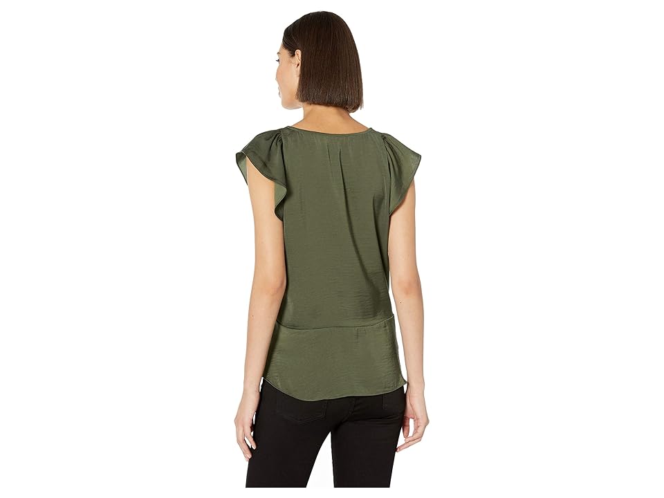 

MICHAEL Michael Kors Flutter Sleeve Top (Ivy) Women's Clothing, Beige