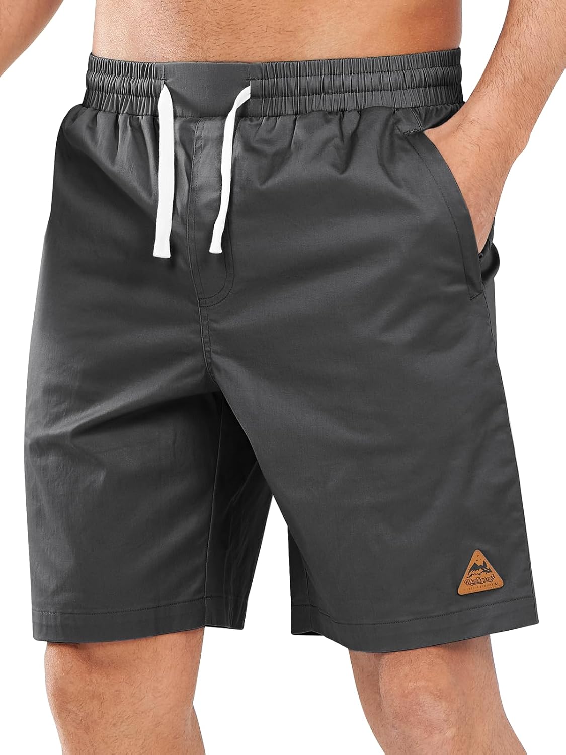 NORTHYARD Mens Casual Cotton Shorts 9 Inch Hybrid Golf Work Board Shorts with Zipper Pockets Quick Dry