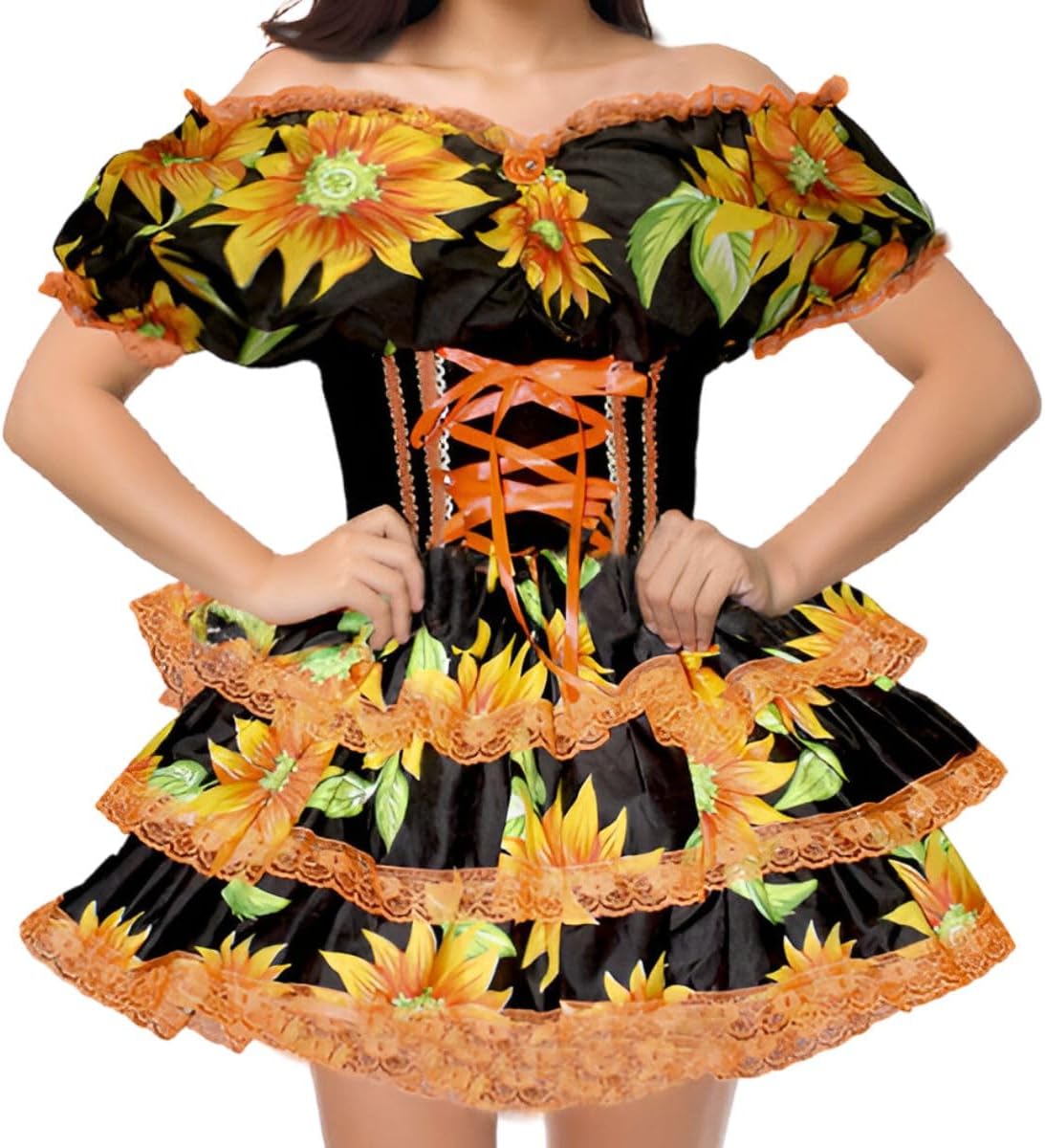 Vestido Feminino de Festa Junina Luxo Xadrez Super Rodado Acinturado Com Espartilho Tamanhos do 32 a 50