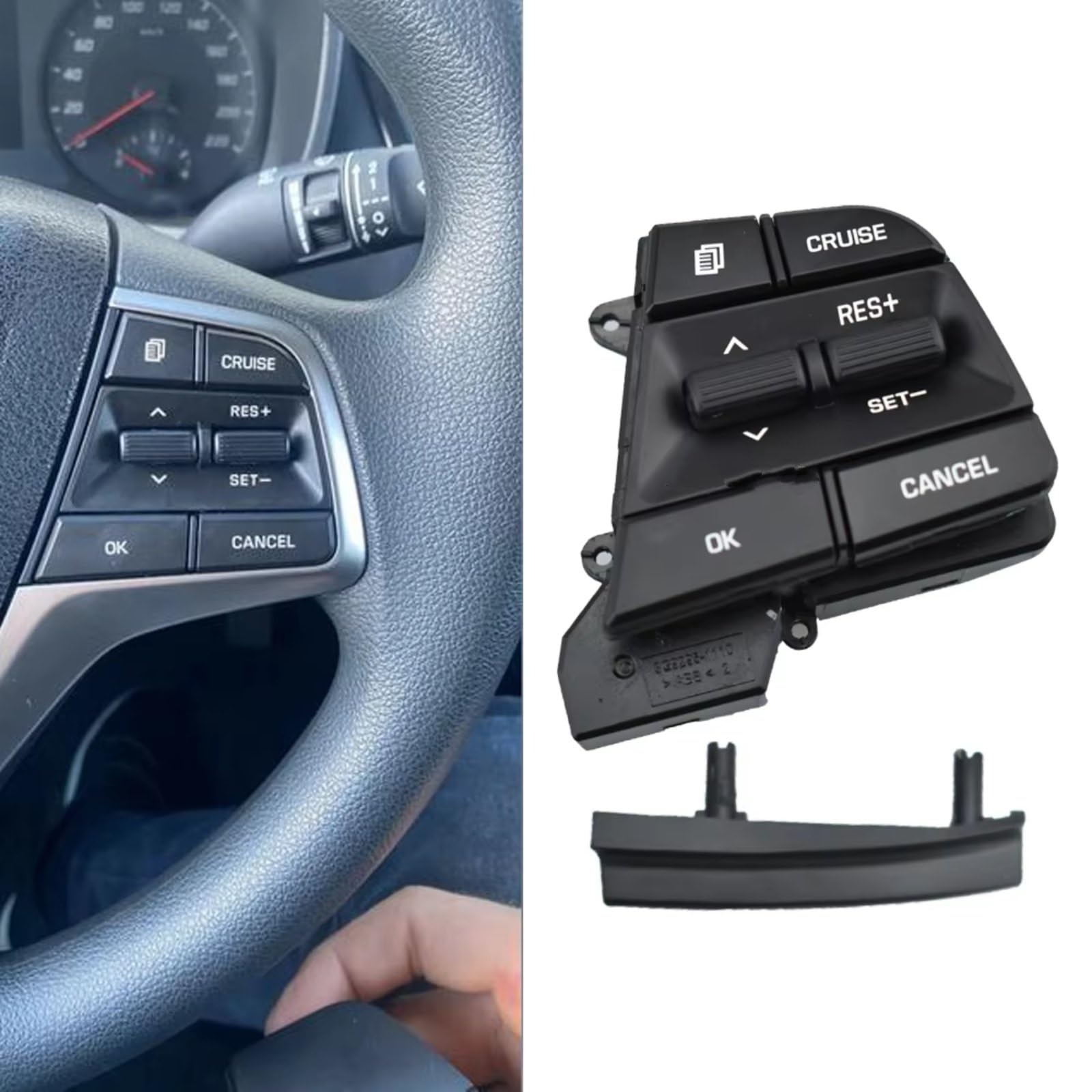 Compatible Con Hyundai Para Móvil Para Collar Para Solaris 2016 2017 2018 2019 Botón De Interruptor De Volante De Control De Crucero Del Lado Derecho autopartes(Right Side-wire)