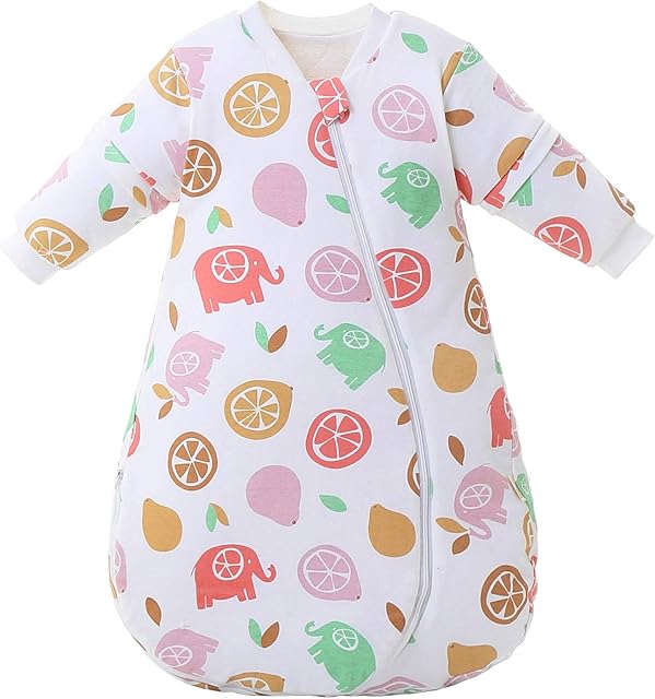 MIKAFEN Baby Sleeping Bag Long Sleeves Winter 3.5Tog 100% Organic Cotton Sleeping Bag (28-32in/6-18 Months)