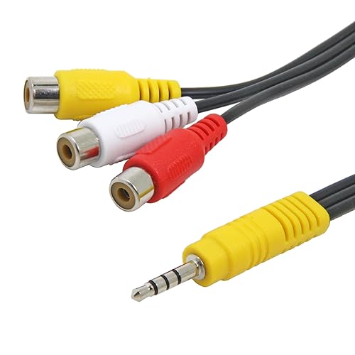 Miniatura 3 de Cable AV de 0.138 in a RCA, adaptador AV para Samsung TV, Ancable 2 unidades de 6 pulgadas (5.9 in) de componente a divisor de audiovideo de 0.138