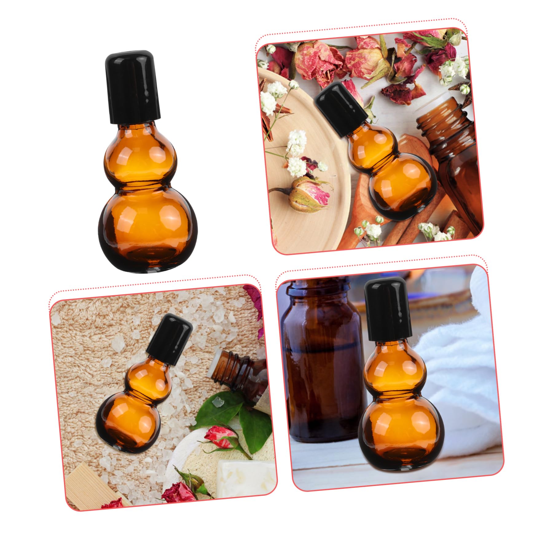 Healeved 10pezzi Bottiglie Vuote Profumo Roller in Vetro Color Tè Bottiglie Ricaricabili Per Oli Essenziali e Profumi Protette Da Luce Portatili Per Viaggi e Uso Quotidiano
