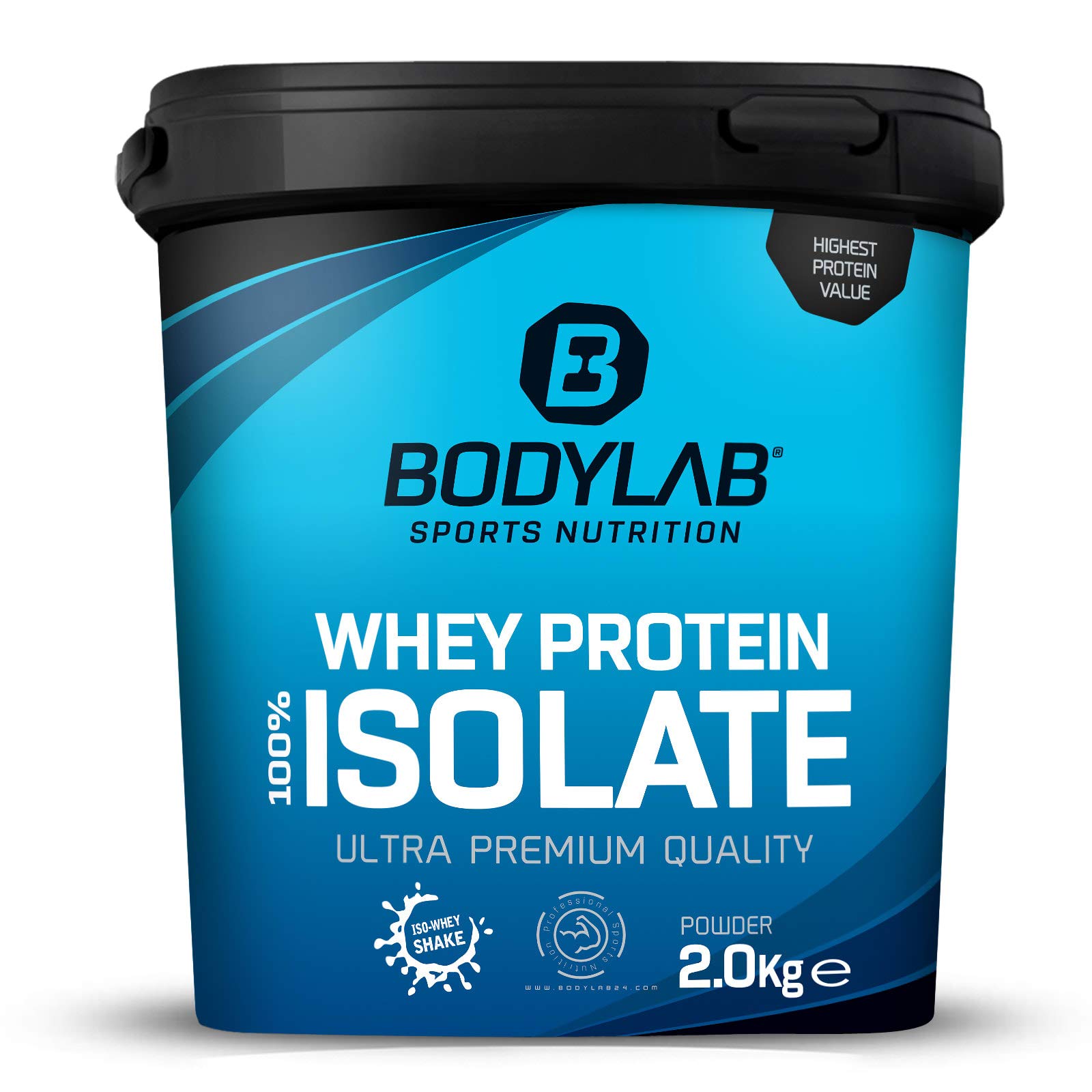 Whey Protein Isolate Neutro 2kg Bodylab24, proteína en polvo hecha de aislado de suero de leche, puede apoyar la construcción de músculo, sin aspartamo