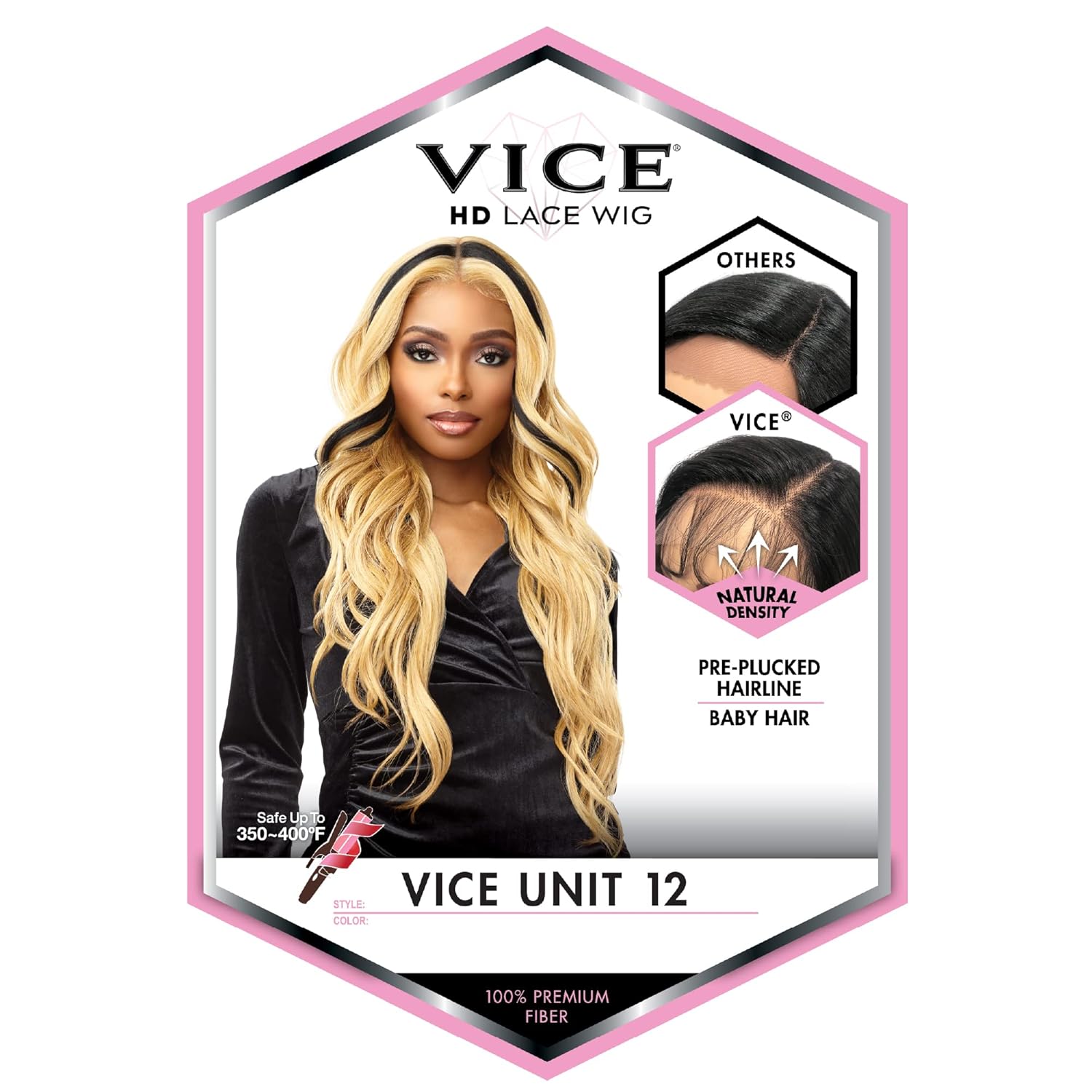 Sensationnel Vice Lace Front Wigs - Unit 12 5 Inch Deep Part Synthetic Preplucked Hairline (T2/27)