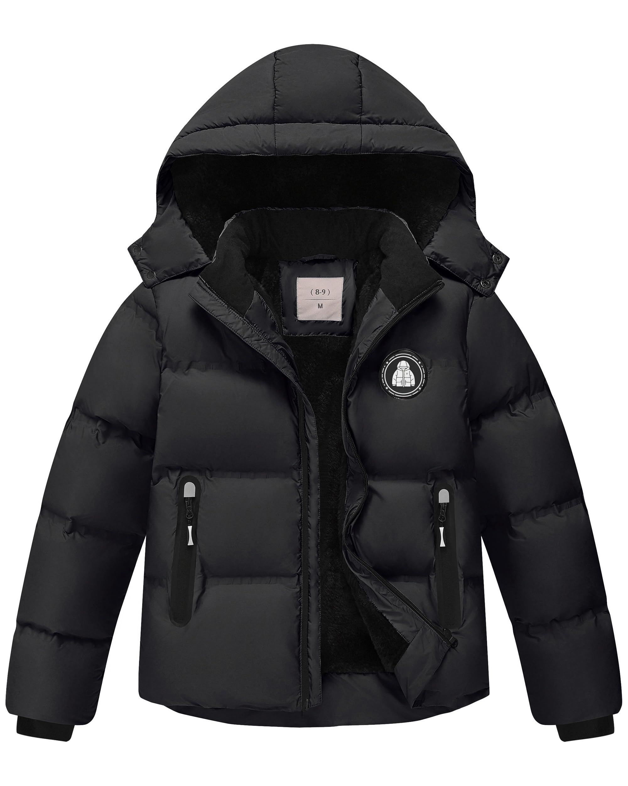 Zoofly Giacca Invernale Bambino con Cappuccio Rimovibile, Cappotti Bambini e Ragazzi con Fodera in Pelliccia Sintetica, Caldo Cappotto Invernale