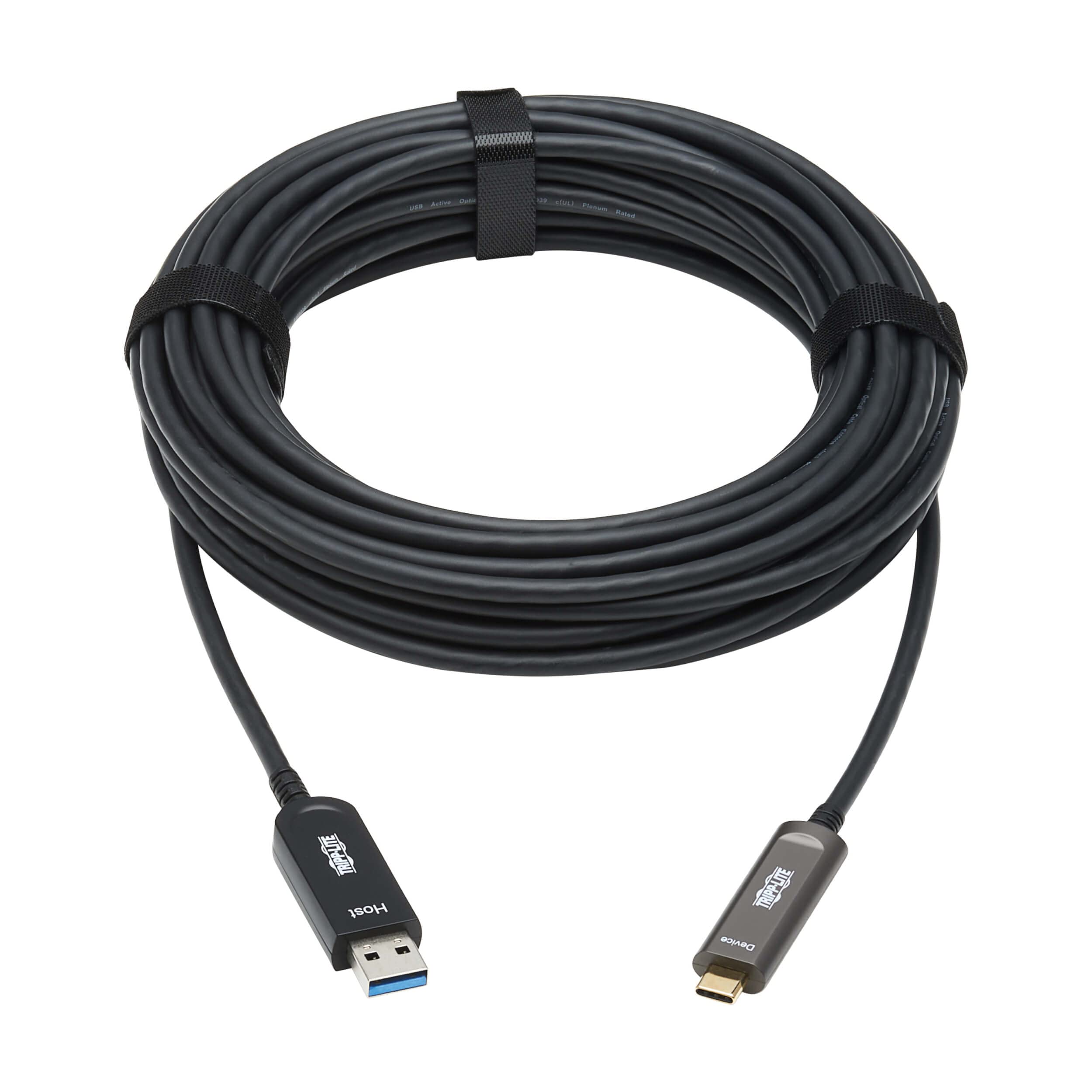 Tripp Lite Cavo a lunga distanza da USB-A a USB-C, 15 metri, dati 10 Gbps, non si carica, cavo attivo in fibra, compatibile con le versioni precedenti USB 3.2 Gen 2, maschio-maschio, garanzia di 3