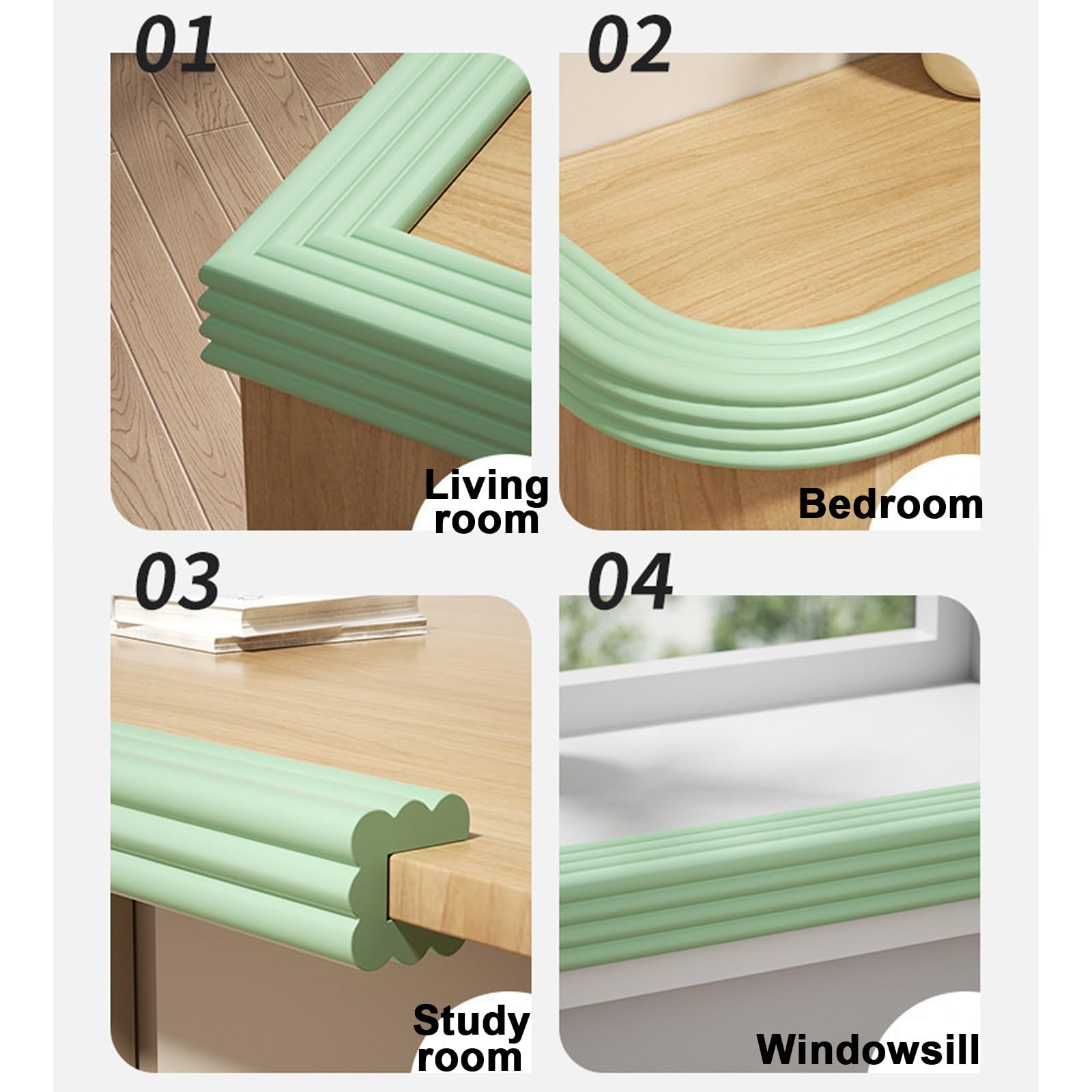 Lot de protections d'angle en forme de W en mousse souple NBR pour bords de meubles - 10 m - Bleu - Pour la sécurité des bébés et des enfants - Plusieurs tailles