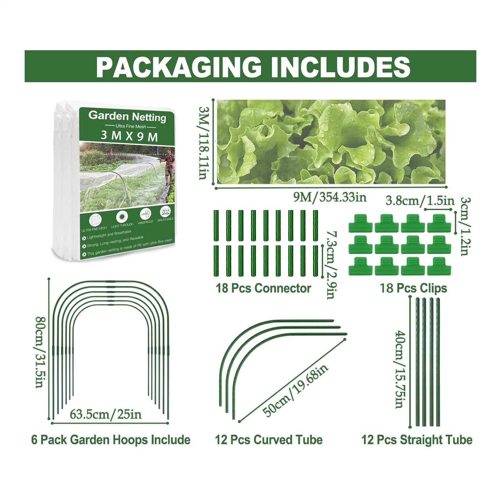 Kit de filet de jardin 3 x 10 m