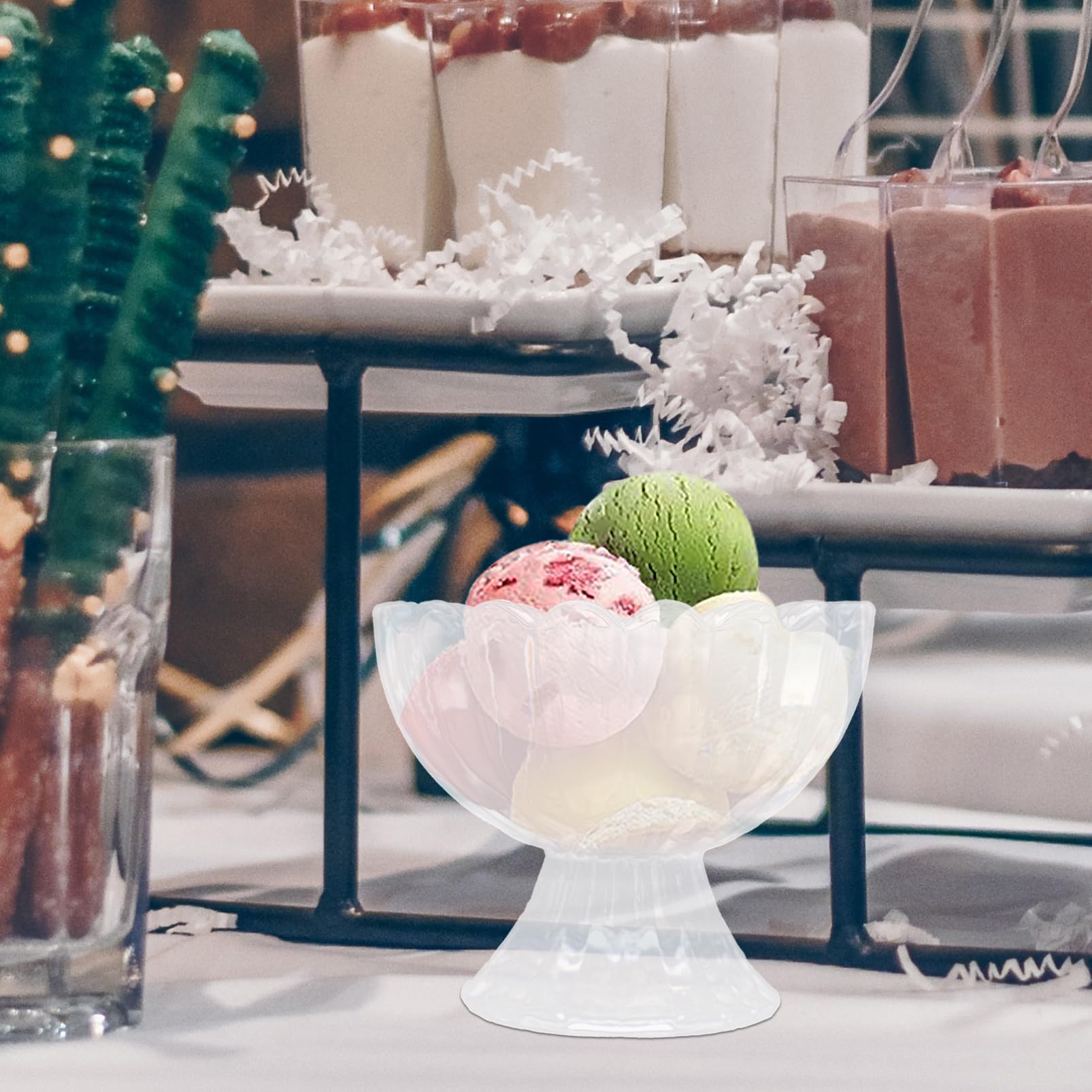 PRETYZOOM 1 Juego Copa De Helado Tazón De Postre Tazones De Postre Con Frutas Vasos De Cristal Con Pie Vasos De Platos Para Helado Tazones Para Helado Copa De Aperitivo Copas 6 piezas