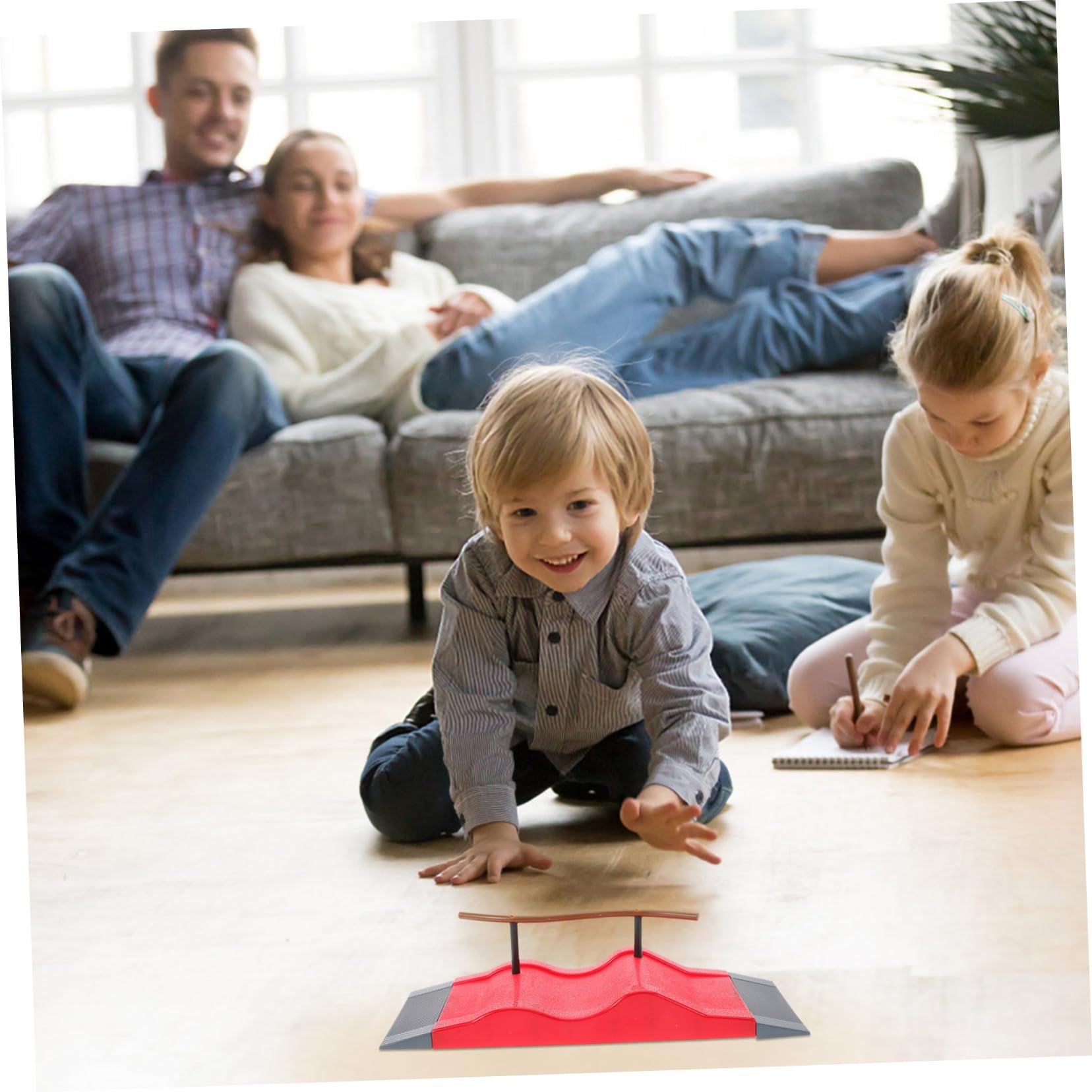 ORFOFE Finger Skateboard Obstacle Kit Miniature Field Toy for Boys and Girls DIY Skateboard Park Part Plastic Ramps Props