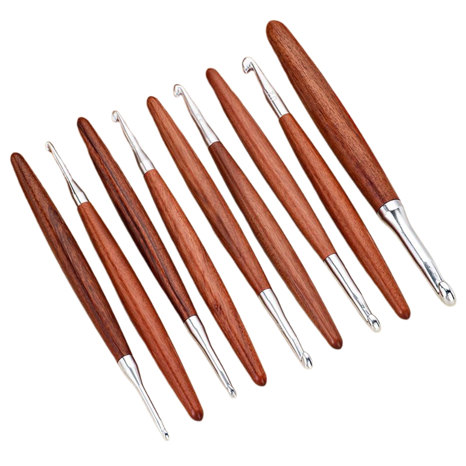 Ganchos ergonómicos de madera de haya para tejer cómodamente sin fatiga