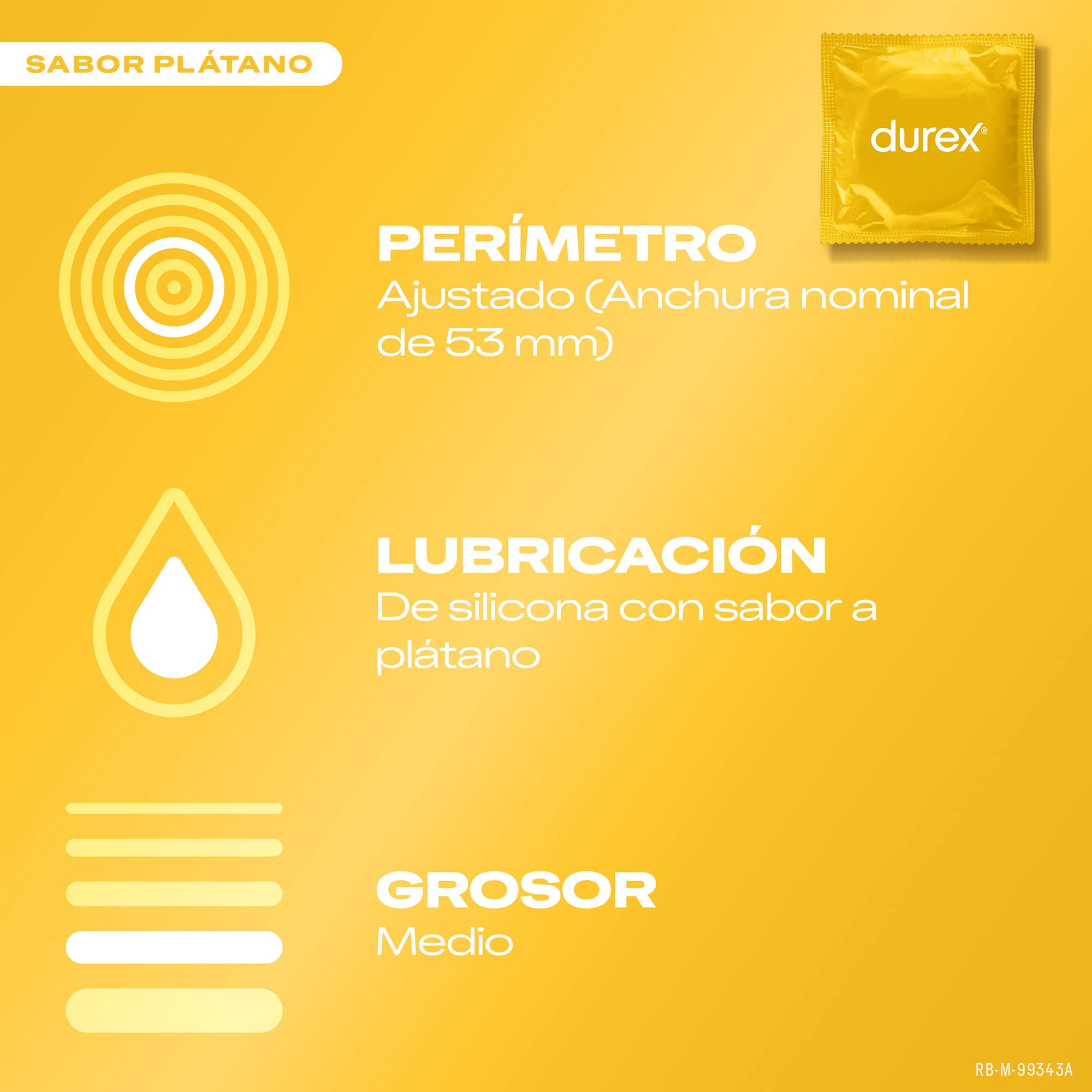 Durex Preservativos Saboréame, Sabores Afrutados Para una Diversión Extra, Fresa, Plátano, Naranja y Manzana, 12 condones [Pack 8 Unidades]