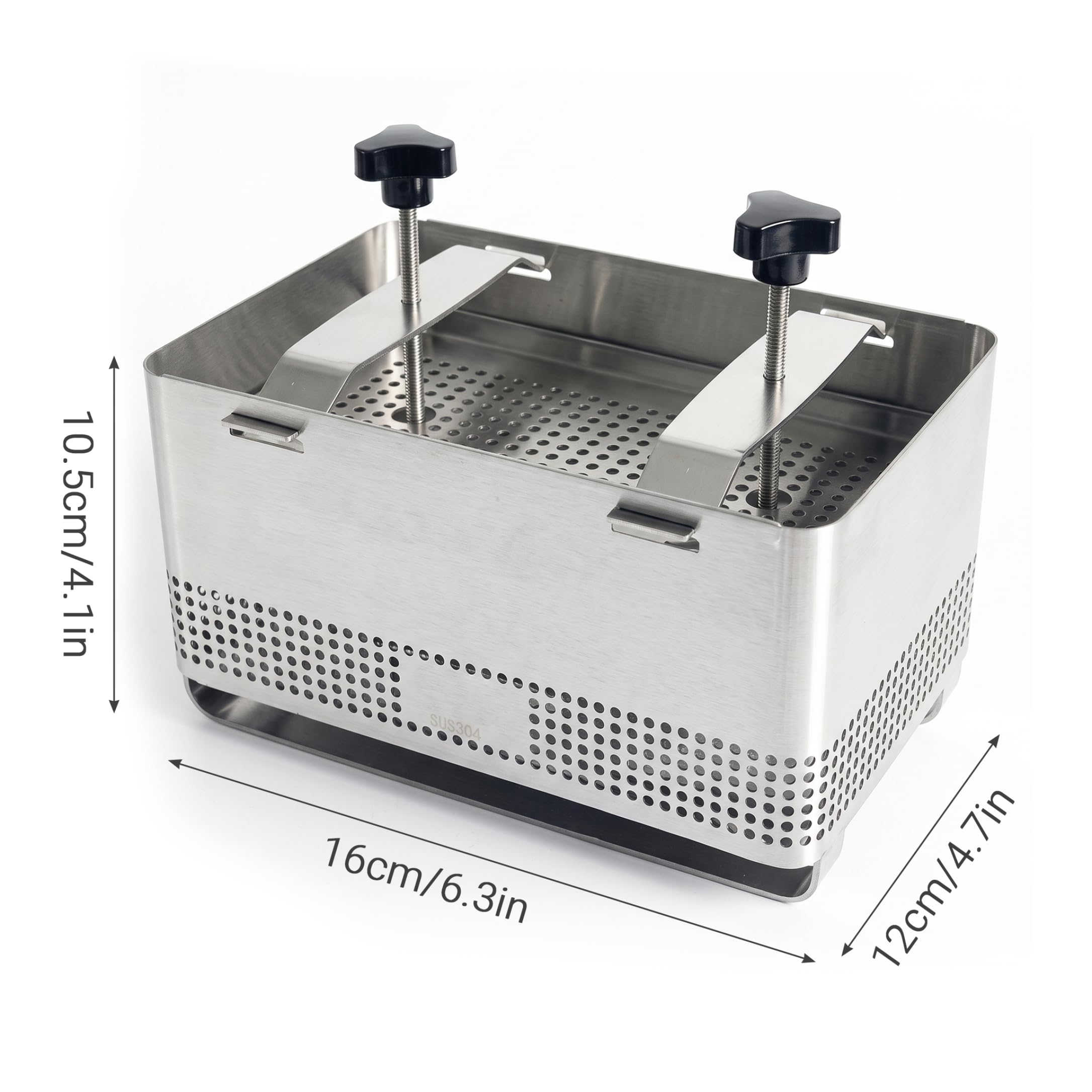 Pressa per tofu in acciaio inossidabile, macchina per paneer e pressa per formaggio - Design a pressatura rapida con spessore regolabile, include sacchetto filtro, garza e vassoio antigoccia.