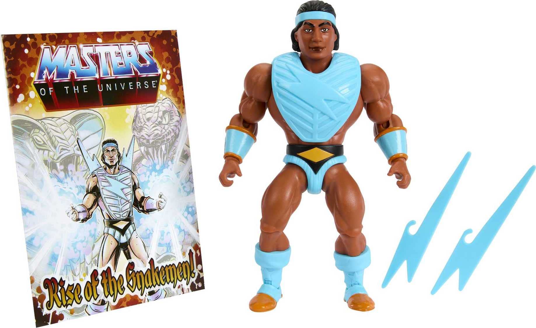 Masters of the Universe Origins Action Figure & Accessory, Rise of the Snake Men Bolt-Man with Mini Comic Book, 5.5 Inch
