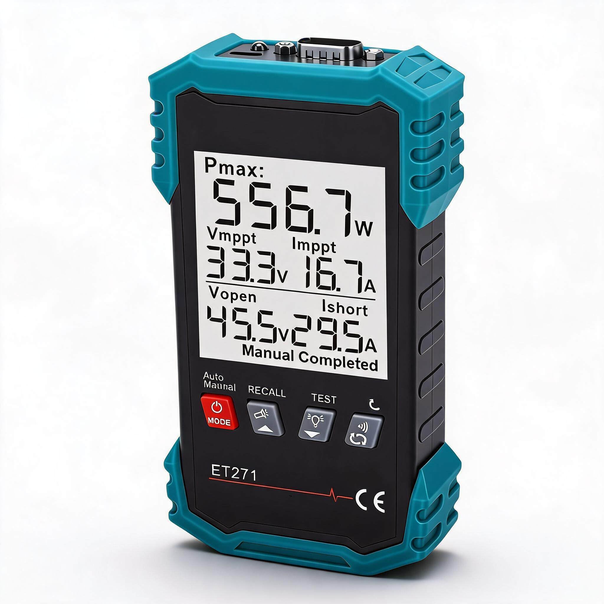 Dpofirs Tester per Pannelli Solari, Rilevatore Fotovoltaico MPPT da 2000 W 40 A con LCD Retroilluminato, Blocco Dati e 30 Set di Archiviazione per Test e Manutenzione dei Moduli Fotovoltaici