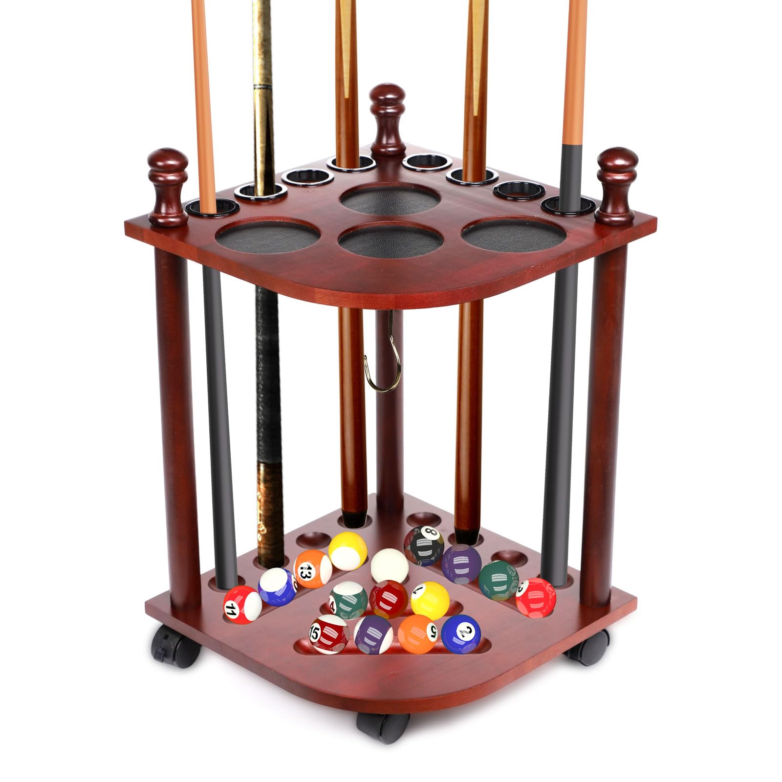 Diegimr Pool Cue Rack, Pool Cue Rack Floor Stand Storage Rack Billiards Stick Holder Pool Cue Rack Corner for Snooker Game Room Pool Table Accessories