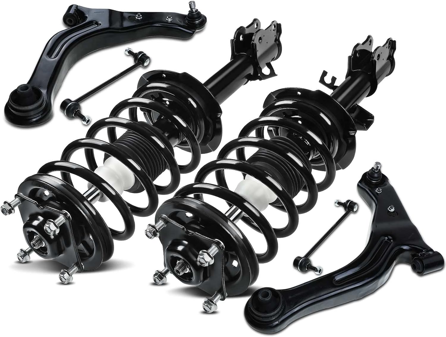A-Premium Set of 6, Front Complete Strut & Coil Assembly, Lower Control Arm with Ball Joint, Sway Bar End Link, Compatible with Ford Escape Mazda Tribute 2001-2004 2.0L 3.0L