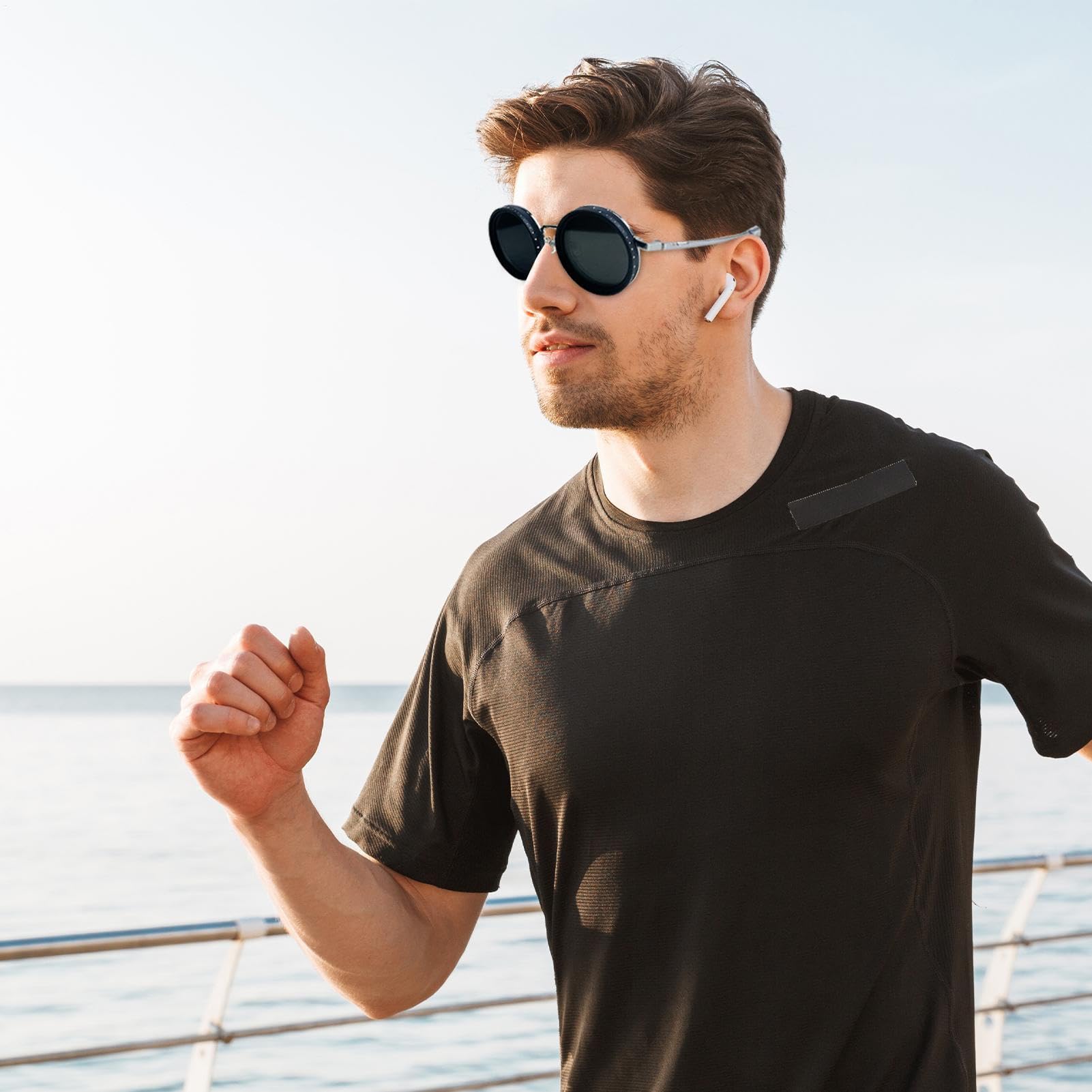 Occhiali da sole polarizzati arrotondati, 1-9 marce, regolabili, con lenti con filtro ND, occhiali da sole rotondi antiriflesso da uomo, per guida, spiaggia, pesca, escursionismo e sport