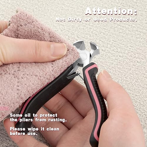 Miniatura 7 de LEONTOOL Mini alicates de corte de extremo de 4 pulgadas, alicates de corte al ras para hacer joyas, herramienta de extracción de uñas para