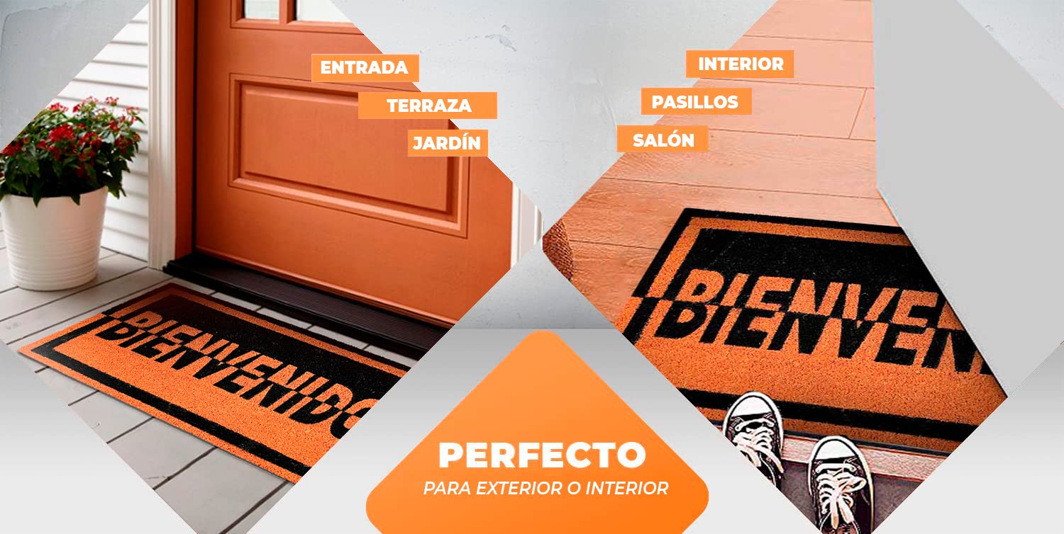 LucaHome Zerbino In Cocco Antiscivolo 40x70 Cm: Tappetino Per Ingresso, Interno O Esterno, Ecologico E Antibatterico. Originale E Resistente.