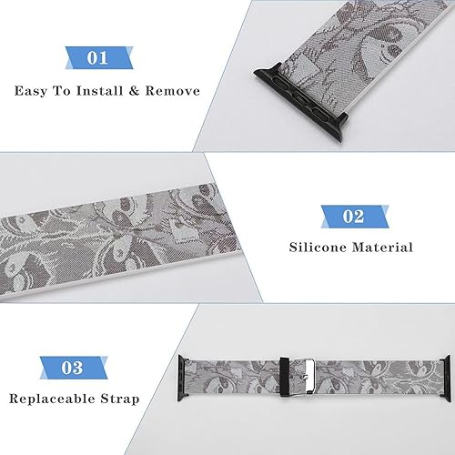 Vista 195 de Correa de reloj de silicona suave compatible con Iwatch Correa deportiva para hombres/unisex/jóvenes compatible con Iwatch Series