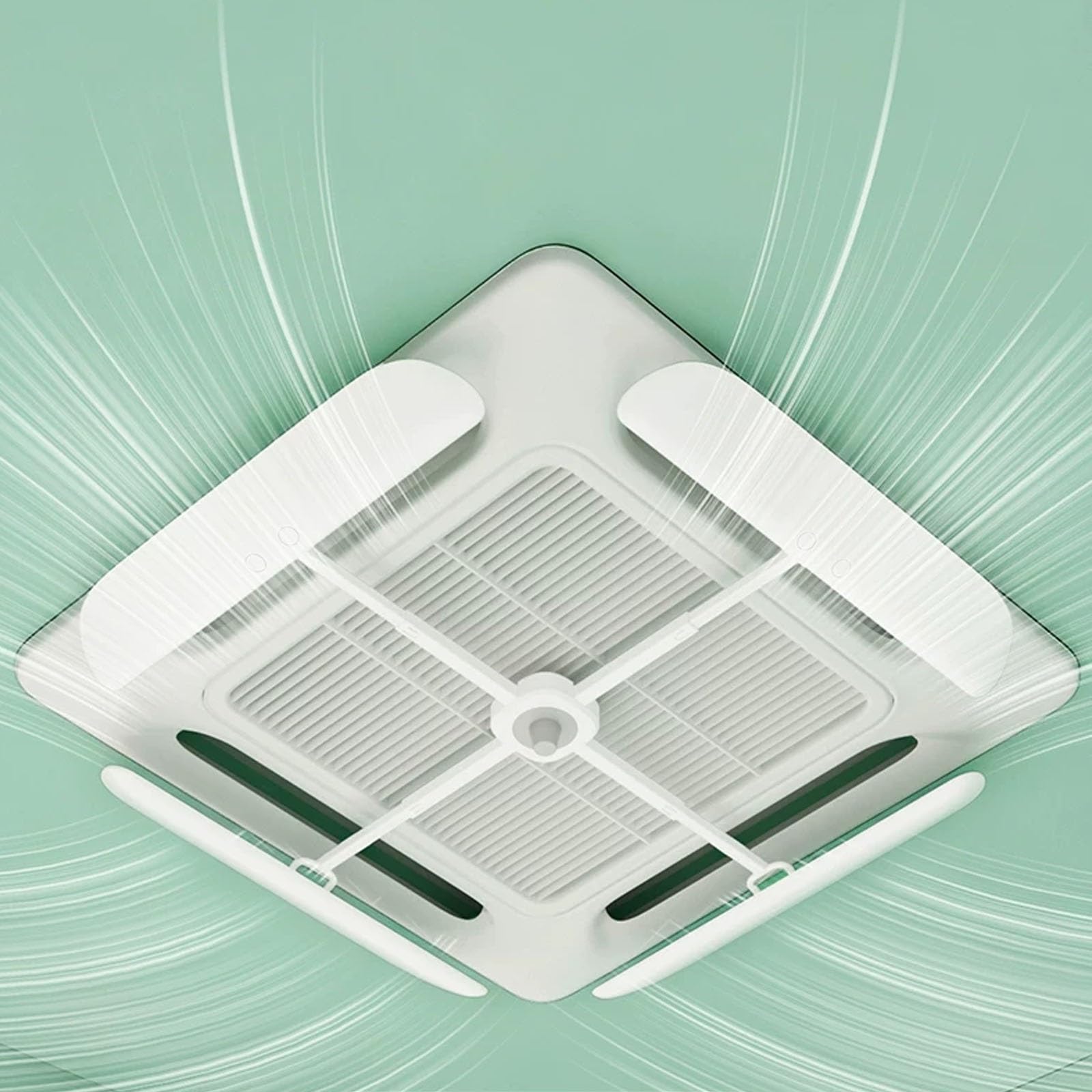 WAMJ AQDY 4 Pack Ceiling Cassette Air Conditioner Deflector, Adjustable AC Air Deflector With Hook-On Mounting, Airflow Redirector for Direct Blowing Control