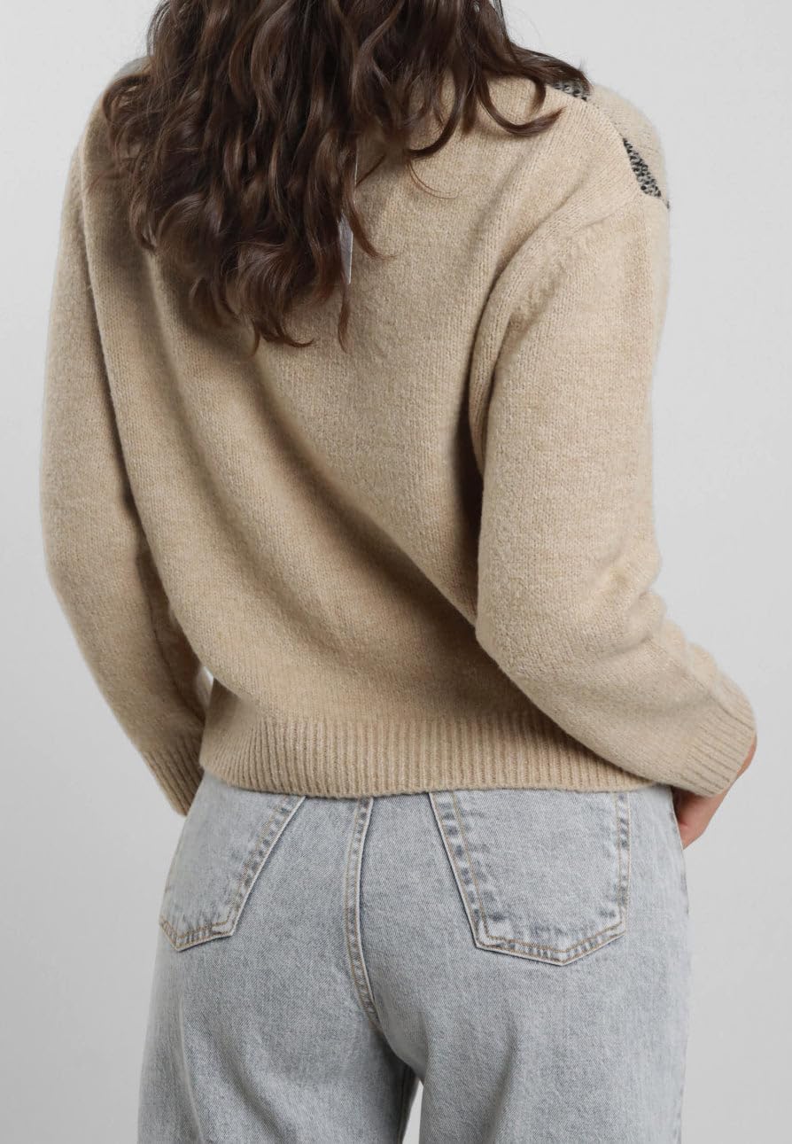 SUSY MIX Maglia Donna Girocollo Jacquard Quadri Tartan