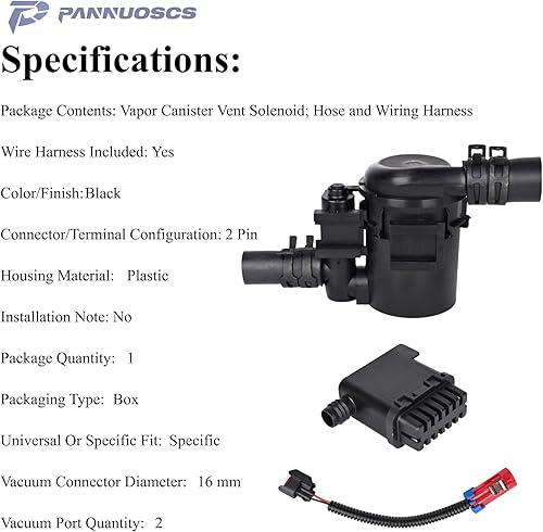Miniatura 4 de Válvula de ventilación del recipiente de vaporsolenoide P0446 apto para Chevy Silverado 1500 2500 3500GMC Sierra 1500 2500 3500 3500 tanque de