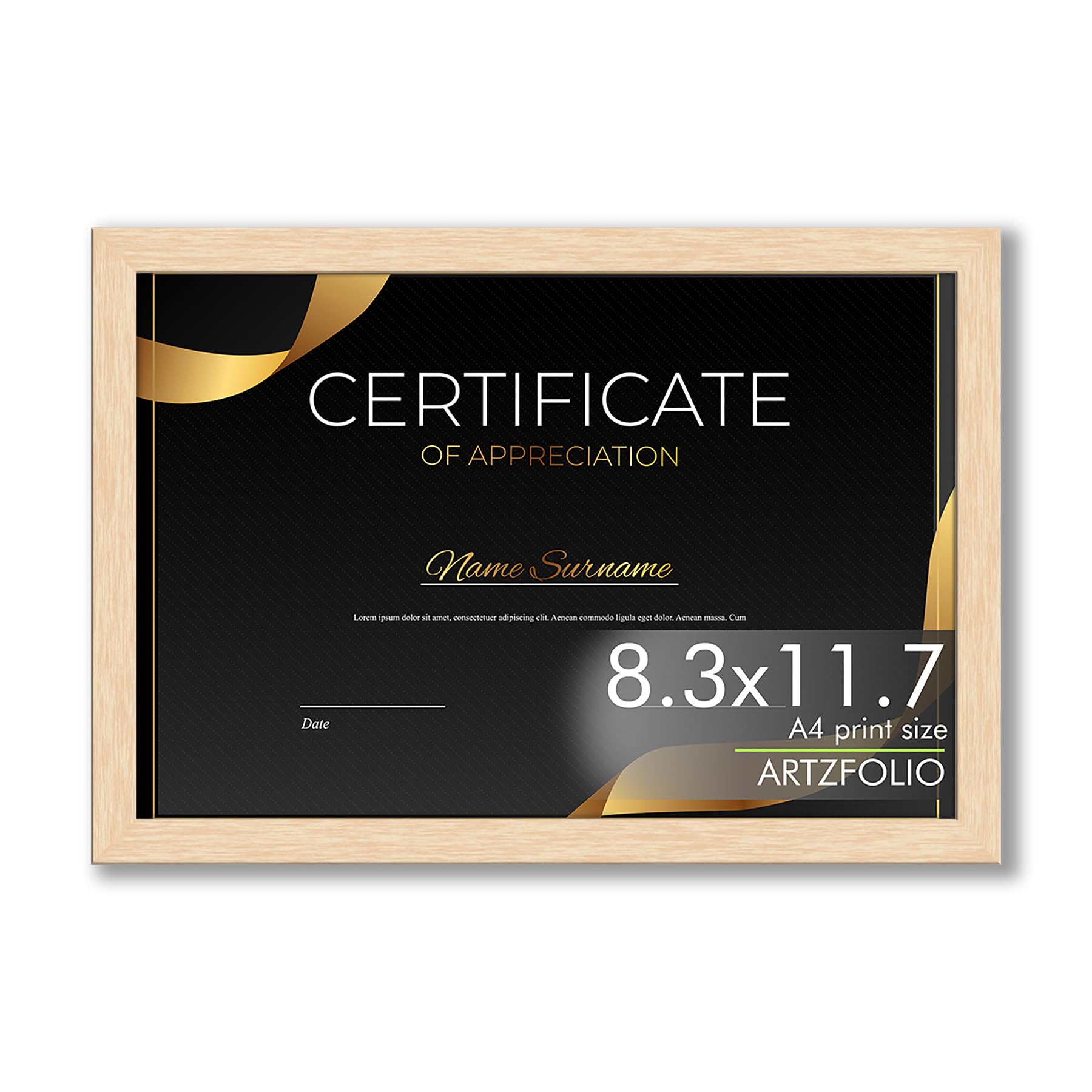 ArtzFolio Frame for Certificates D560 | Wall Photo Frame Collage for Living Room | Picture Frames Bedroom, Home & Office Decoration | Natural Brown | A4 Size | 8.3x11.7 inch (21x30 cms)