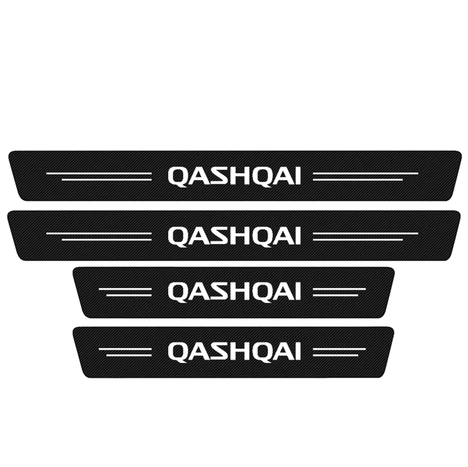 Symilov White 4Pcs Car Door Sill Protectors Strips, For Nis-San Qashqai J10 J11 J12 2009-2021, Anti Scratch Carbon Fiber Threshold Edge Scuff Plate Protective Sticker Styling Accessories,Black,
