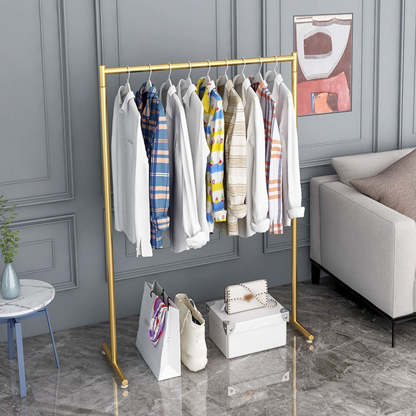 Garderobenständer, Einzelstange, bodenstehend, Schmiedeeisen, multifunktional, Wohnzimmer, Bekleidungsgeschäft, Präsentationsständer, Haushaltsgarderobe/100 x 40 x 150 cm, das ist so nett von Ihnen
