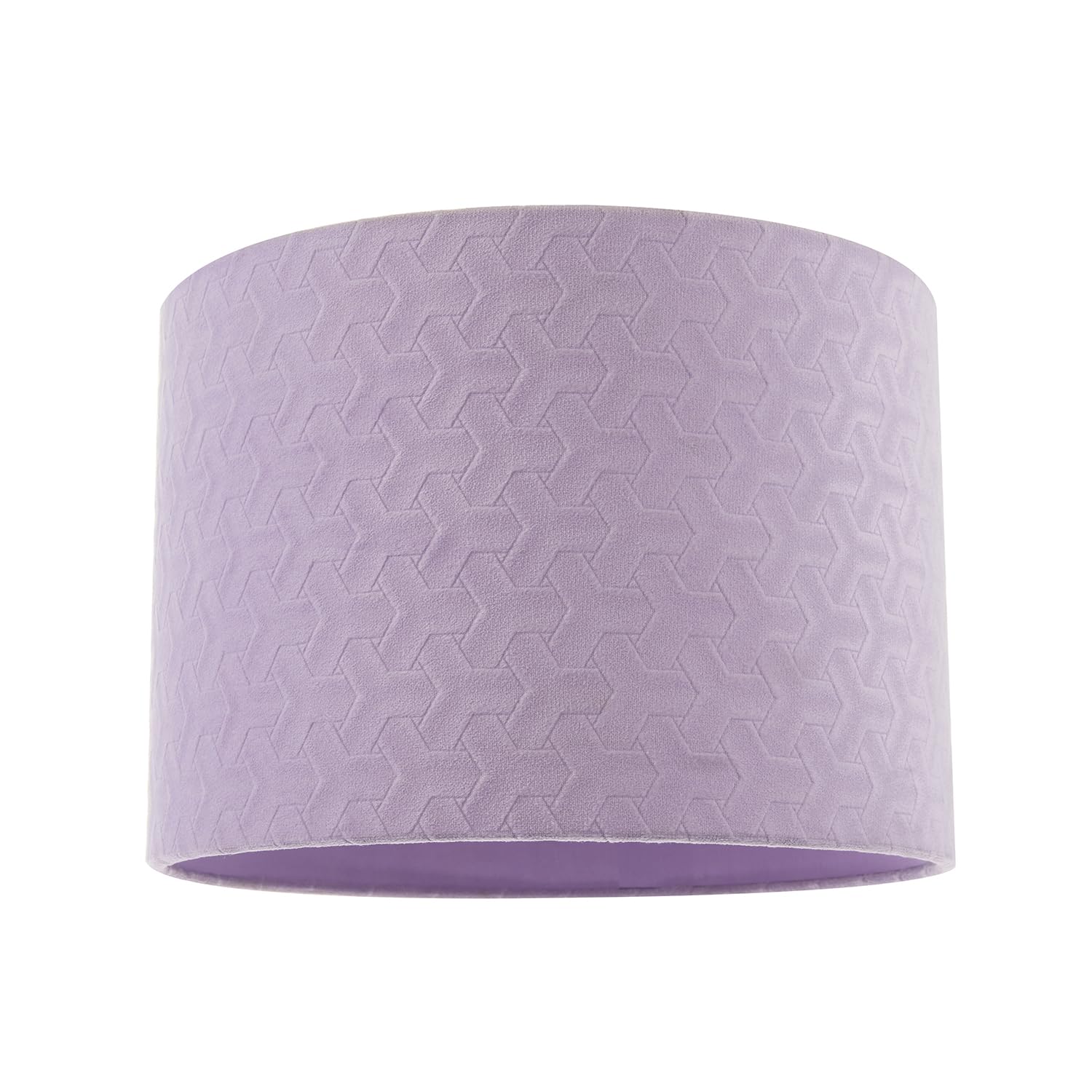 Happy Homewares Lilac Modern Velvet Fabric Drum Lampshade With Inner Cotton Lining