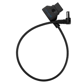 KONDOR BLUE | 15" D-Tap to DC Right Angle Straight Cable | Reverse Polarity Protection, Ultra-Durable, Nylon Braided with Reinforced Connectors | Black