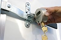 Vista 5 de Trimax THP2XL - Cerradura de puerta de remolque (paquete de 2 con llave similar), cerradura de disco sin grillete para remolques, ajuste universal