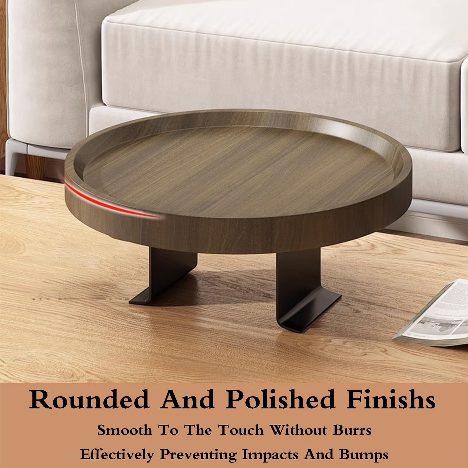 Bandeja ajustable para reposabrazos de sofá, antideslizante, de madera, para gamepads, teléfonos y revistas, impermeable, ahorro de espacio, accesorio perfecto para el hogar