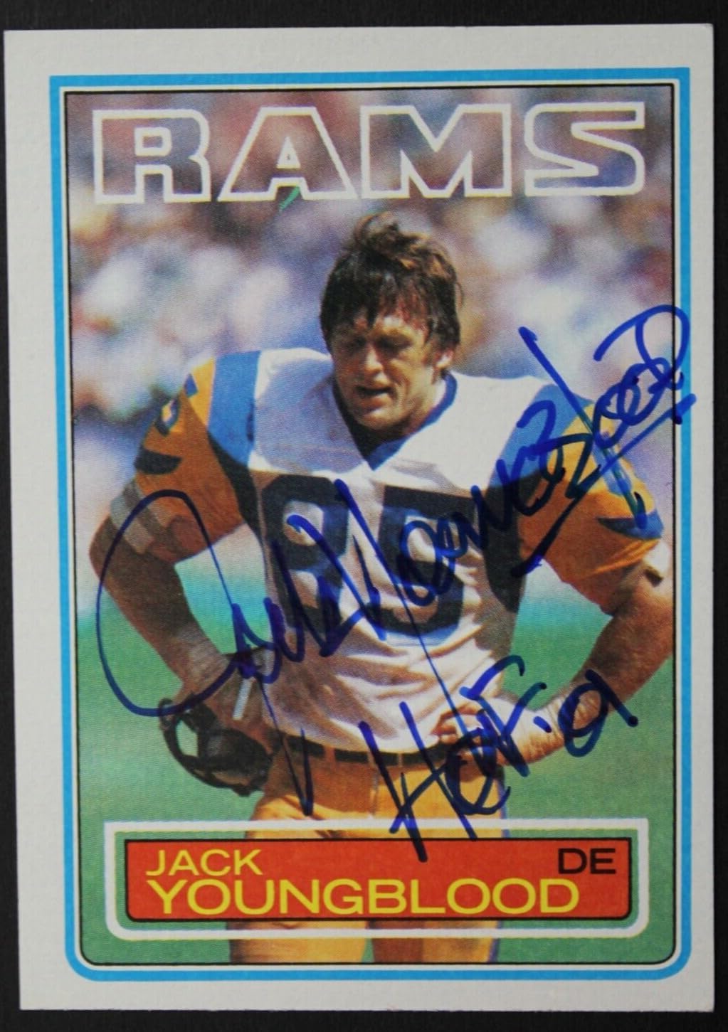 Jack Youngblood LA Rams HOF Autographed Signed 1983 Topps #96 Football Card