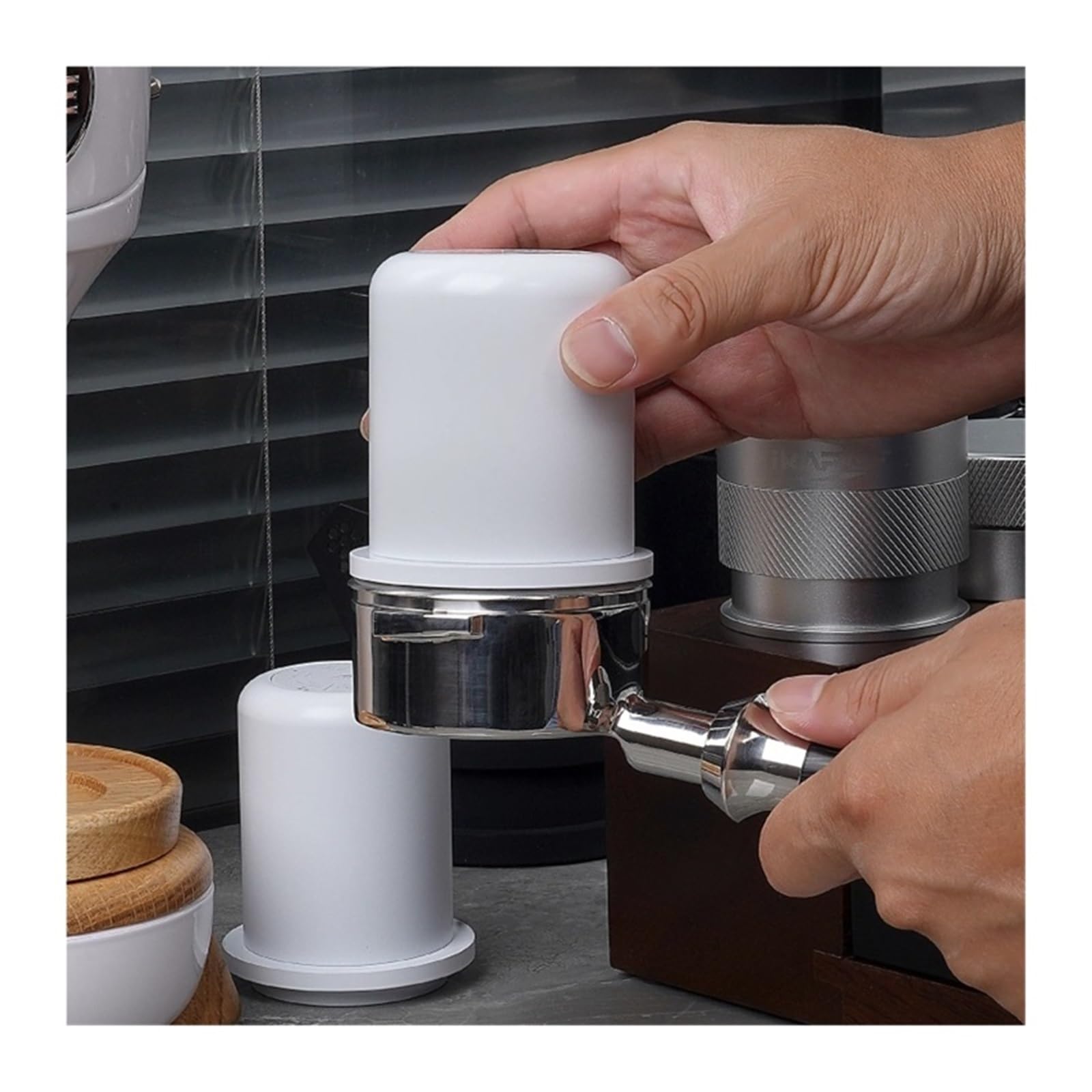 Espresso-Dosierbecher, Kompatibel Mit Allen 51–58 Mm Siebträgern, Espresso-Kaffeezubehör, Aus Aluminium, Weiß(Black 51-54mm)