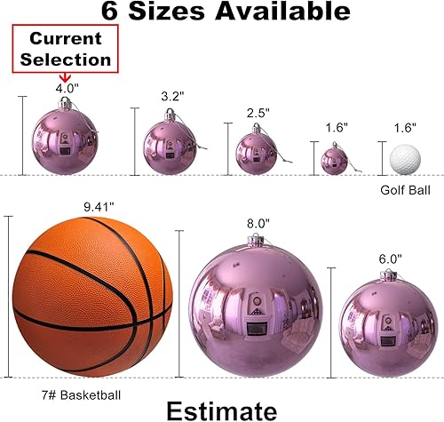 Vista 280 de 18 esferas medianas decorativas navideñas para árbol de Navidad, inastillables, para colgar, color púrpura, 2.5 pulgadas, paquete de 18