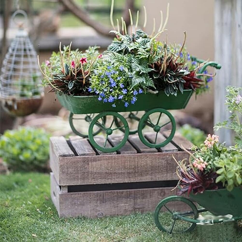 Amazon | トロリー植木鉢 プランター 可移動 花台 鉢植え 鉄