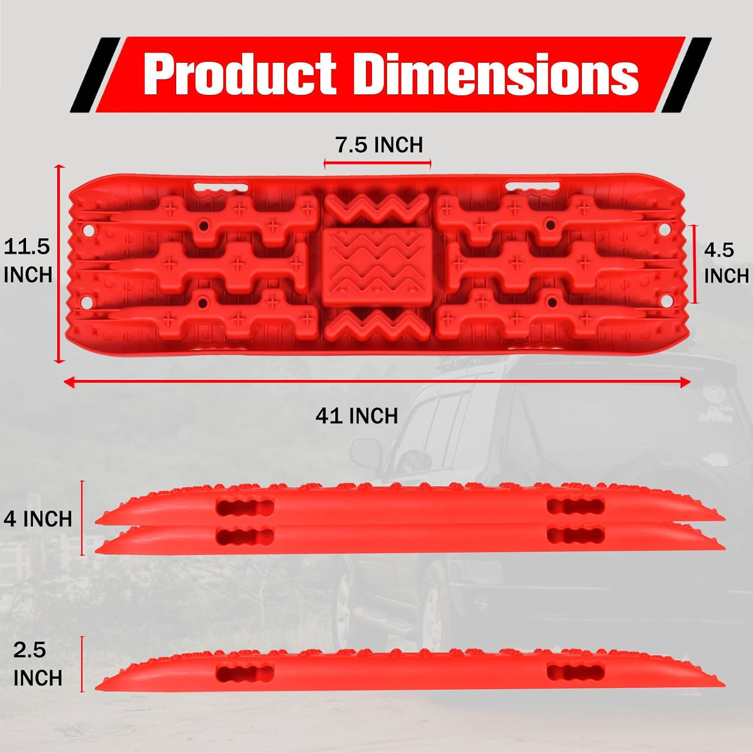 Recovery Traction Tracks Tire Ladder with Mounting Kit for Off-Road 4WD Vehicles