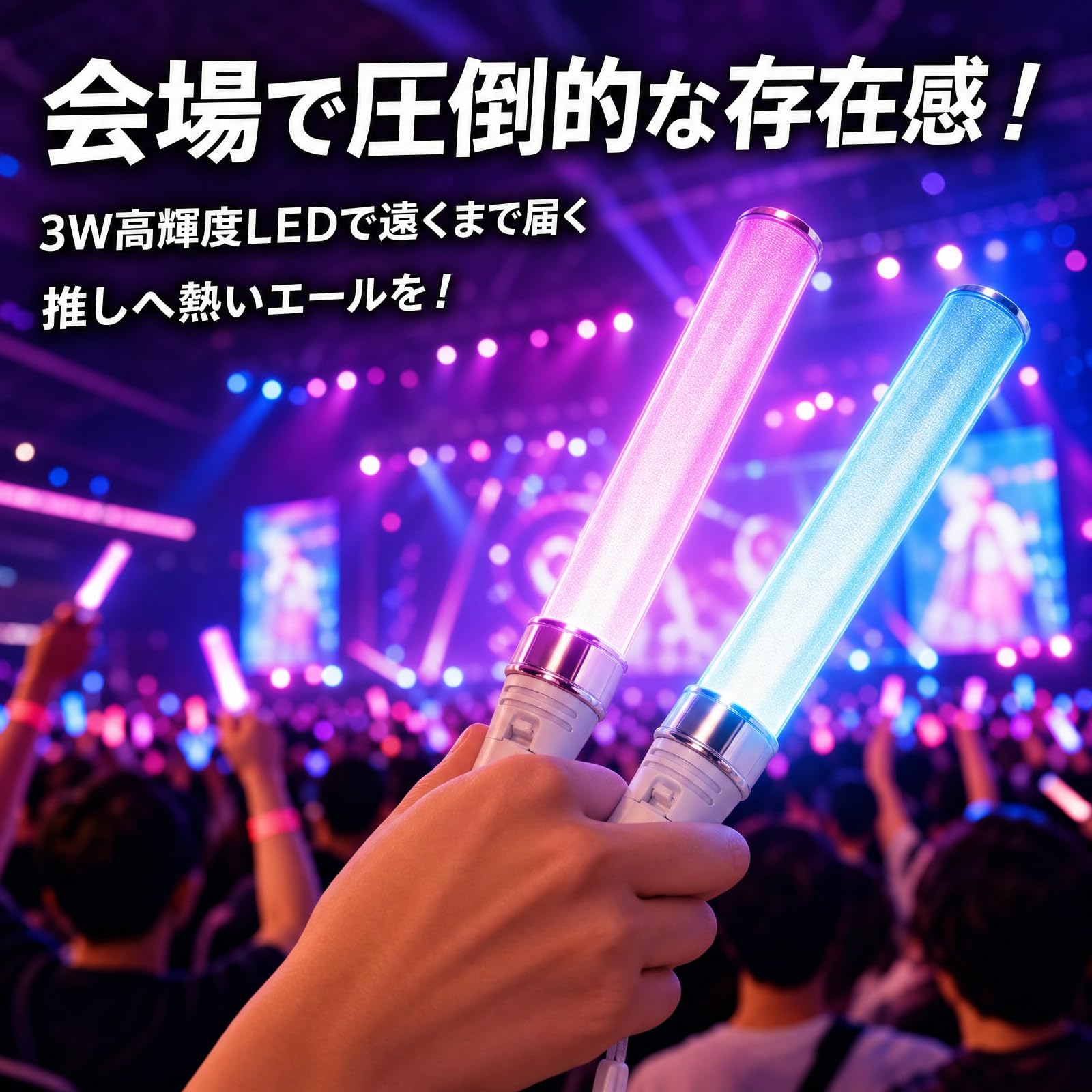 Amazon.co.jp: CCINEE コンサートライト ペンライト 2本セット 15色