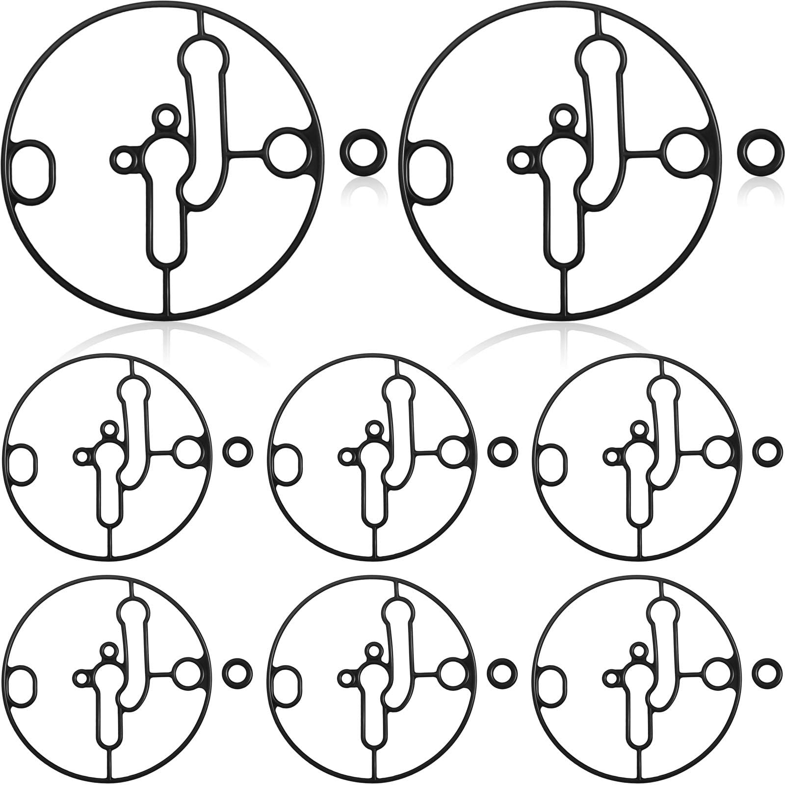 Zonon 8 Sets Bowl Gasket Compatible with Nikki 698781 Carburetor Troy-bilt Toro Lawn Mower Including 8 Pieces Float Bowl Gaskets 8 Pieces Seals O-Ring (Black)
