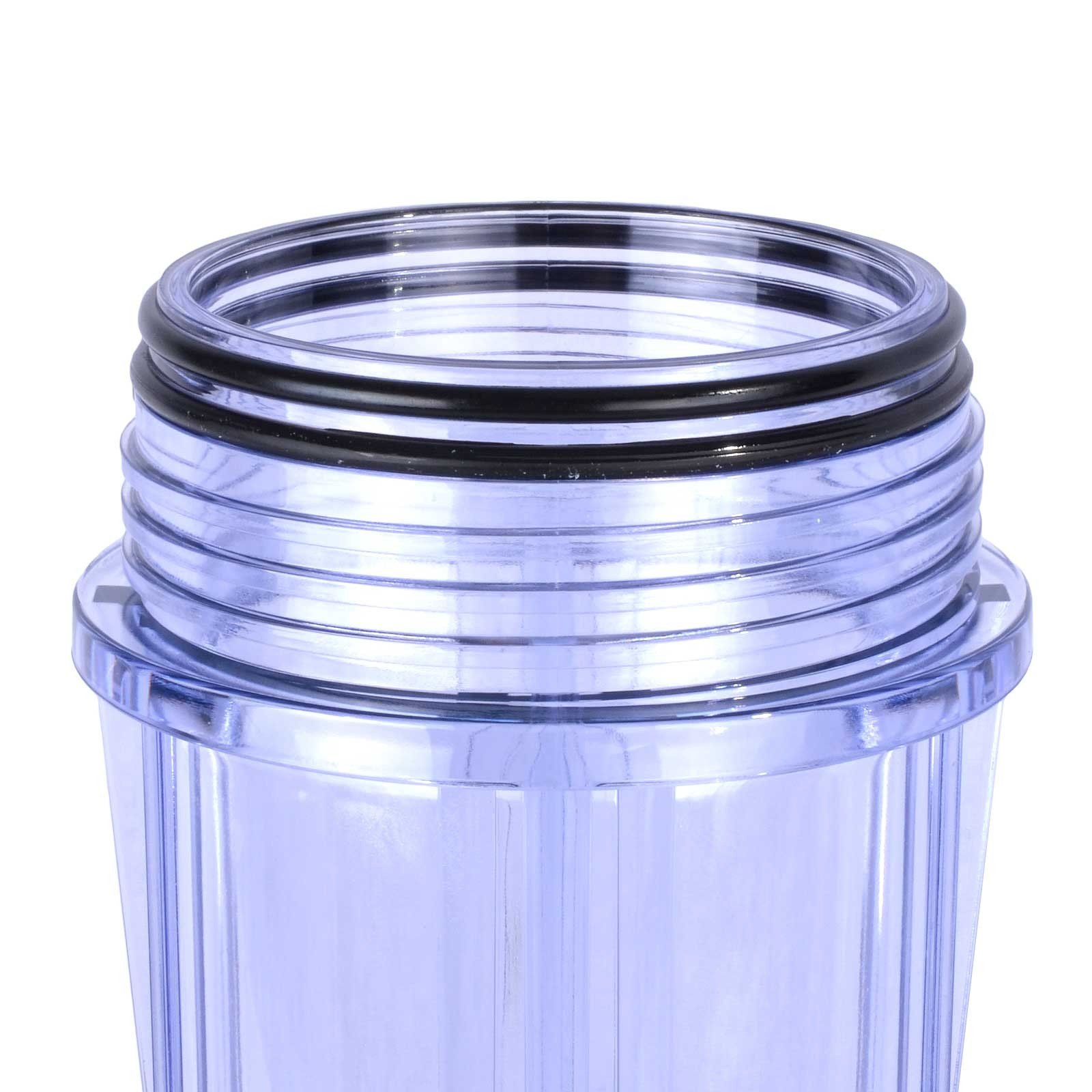 Organize 2.5 X 10 Clear Filter HOUSING with Female Cap 3/4 in & Out W/Pressure Release