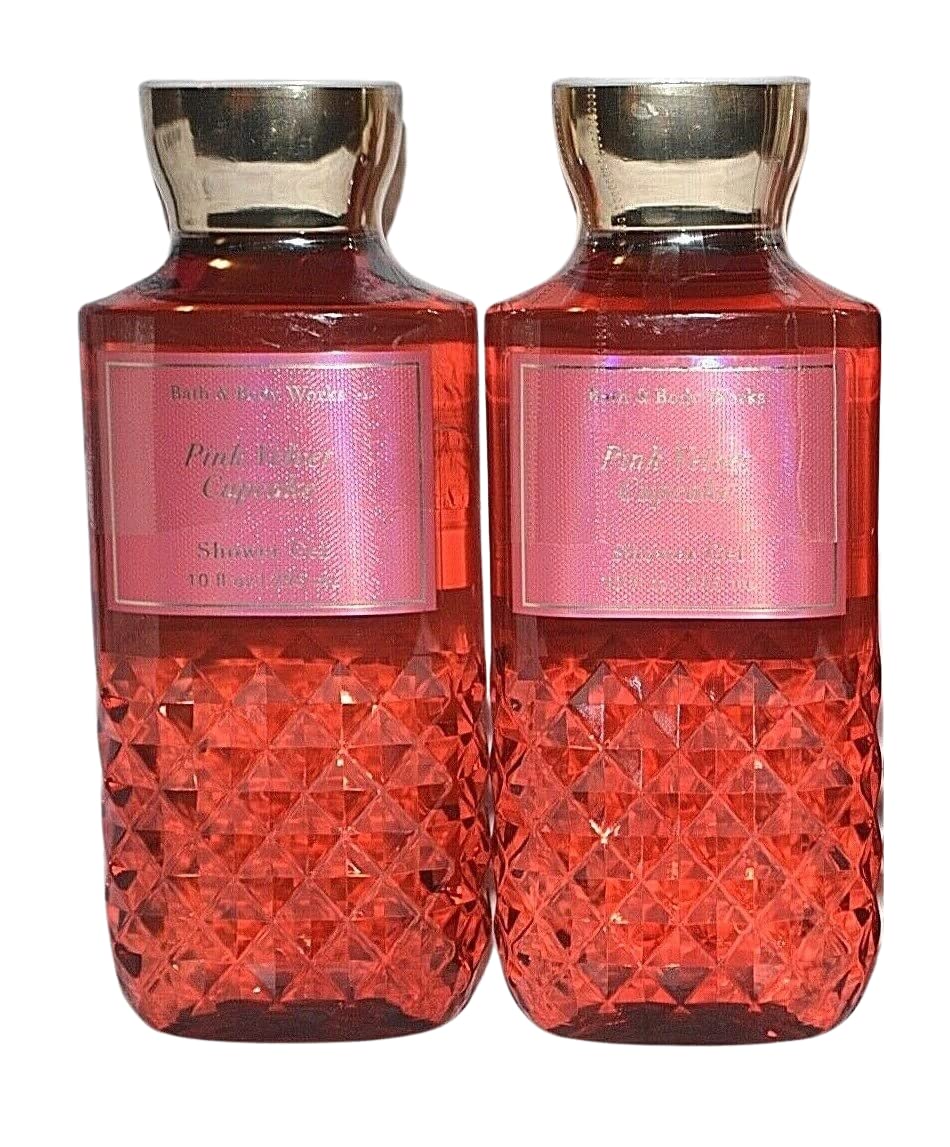 Bath and Body Works Pink Velvet Cupcake Shower Gel Gift Sets 10 Oz 2 Pack (Pink Velvet Cupcake)