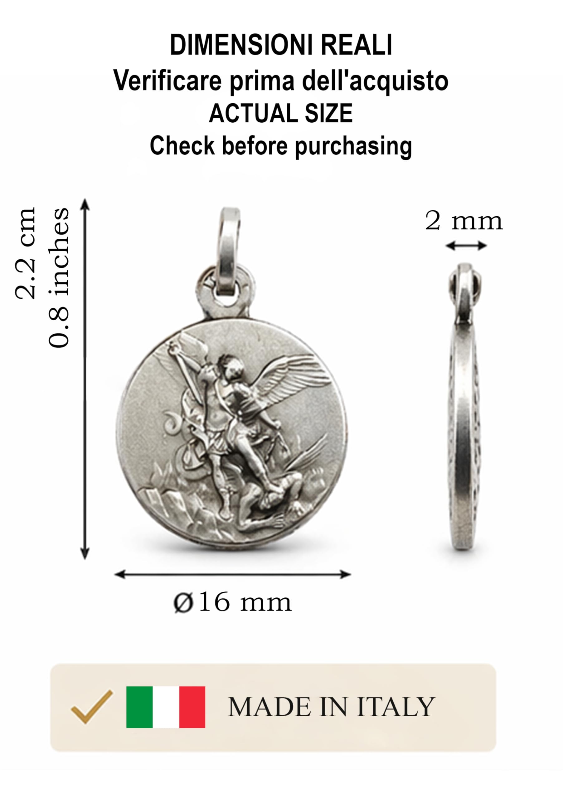 I G J Médaille de Saint Michel Archange en Argent Massif 925 millièmes - Patronne de la Police de la police d'État