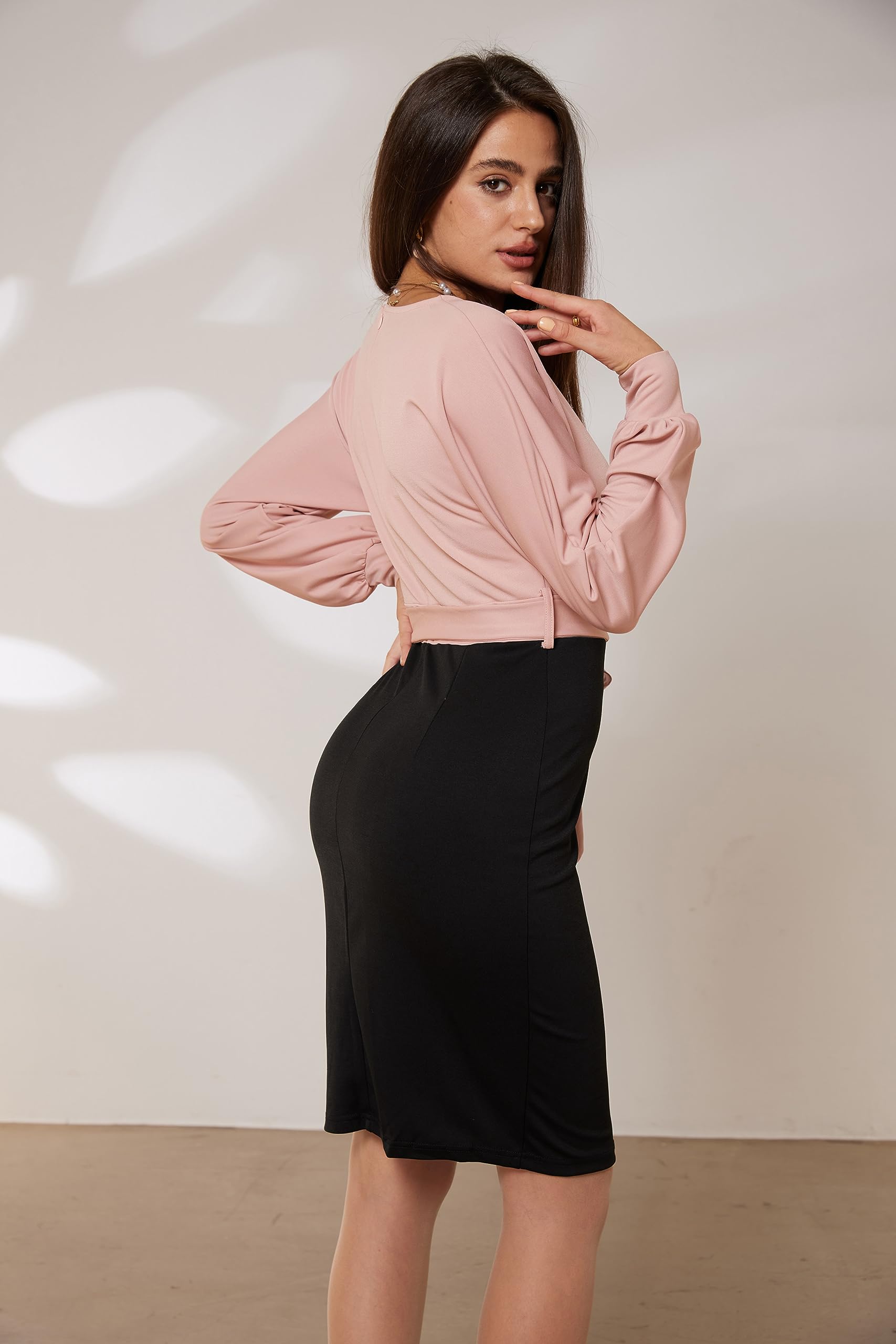 GRACE KARIN Damen Business Bleistiftkleid Hochzeit Gäste Büro Arbeit Kleider Cocktail Party