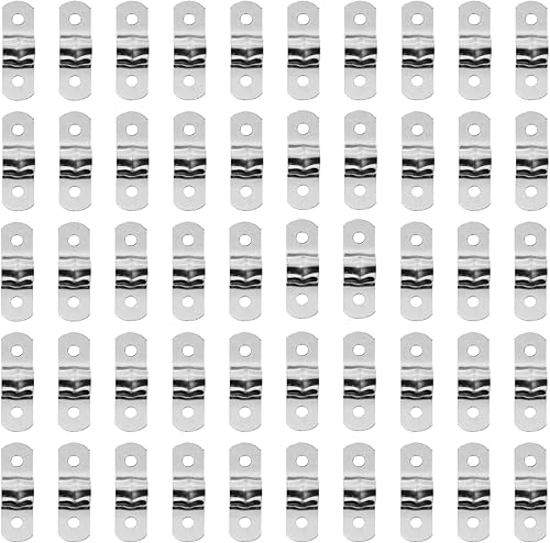 Eilumduo 50 correas de tubo rígidas, abrazadera de correa de tubo de 0.315 in0.3 pulgadas con 2 agujeros, correa de tubo de acero inoxidable para