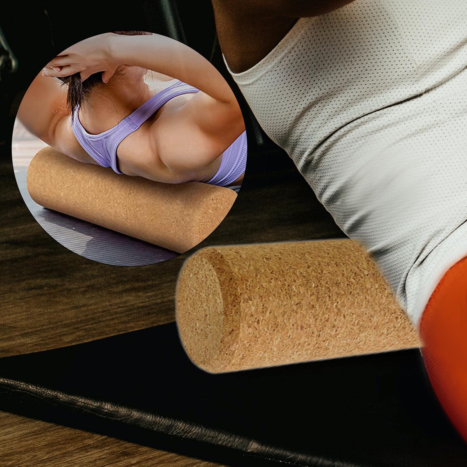 Kork Massagerolle Faszienrolle Roller Pilatesblock Muskelmassager Trainingszubehör für Tiefe Gewebemassage für Sportler Erholung Dehnung