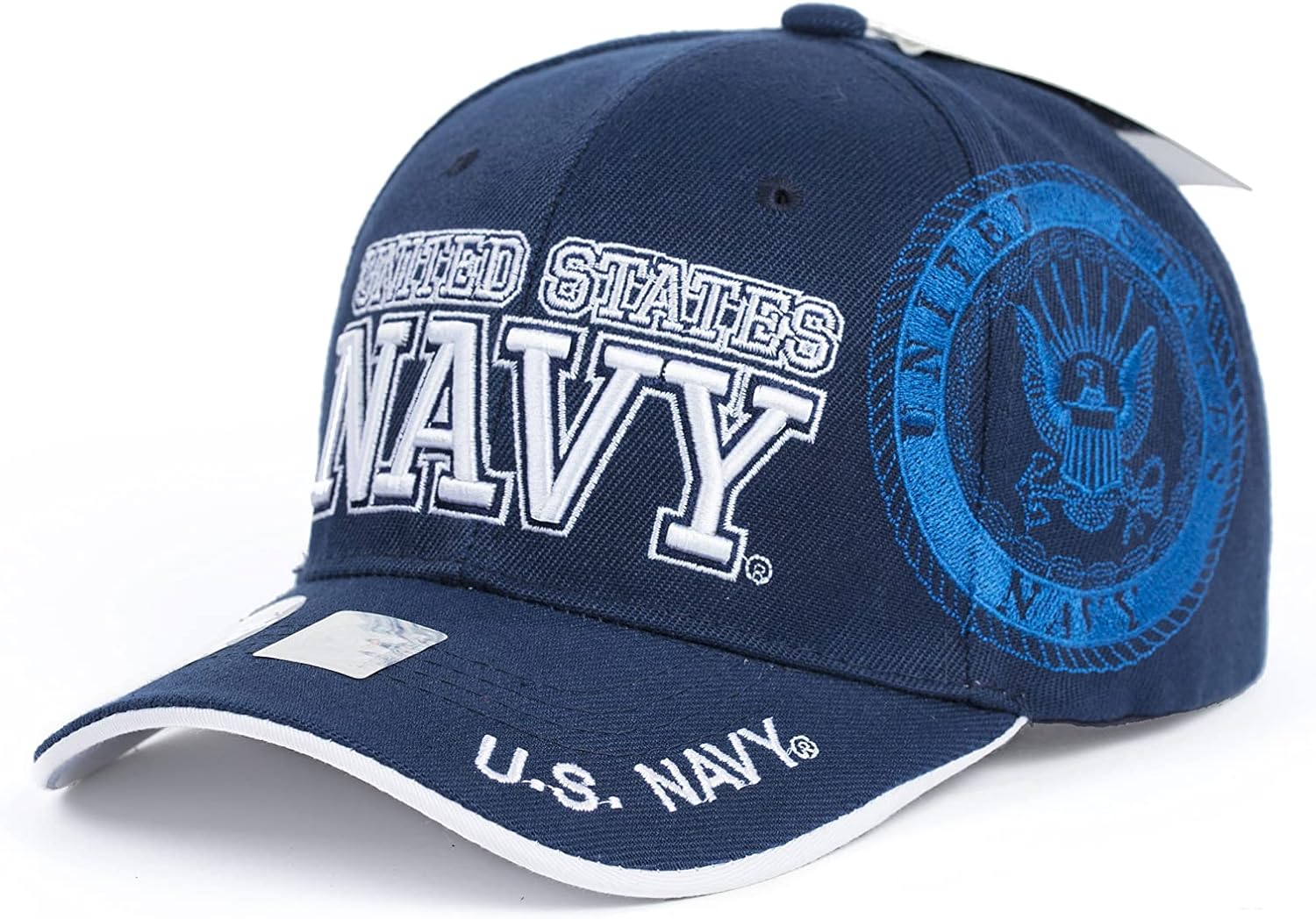 Ashen Fane Navy Premium 6 Panel Adjustable Veteran Baseball Hat